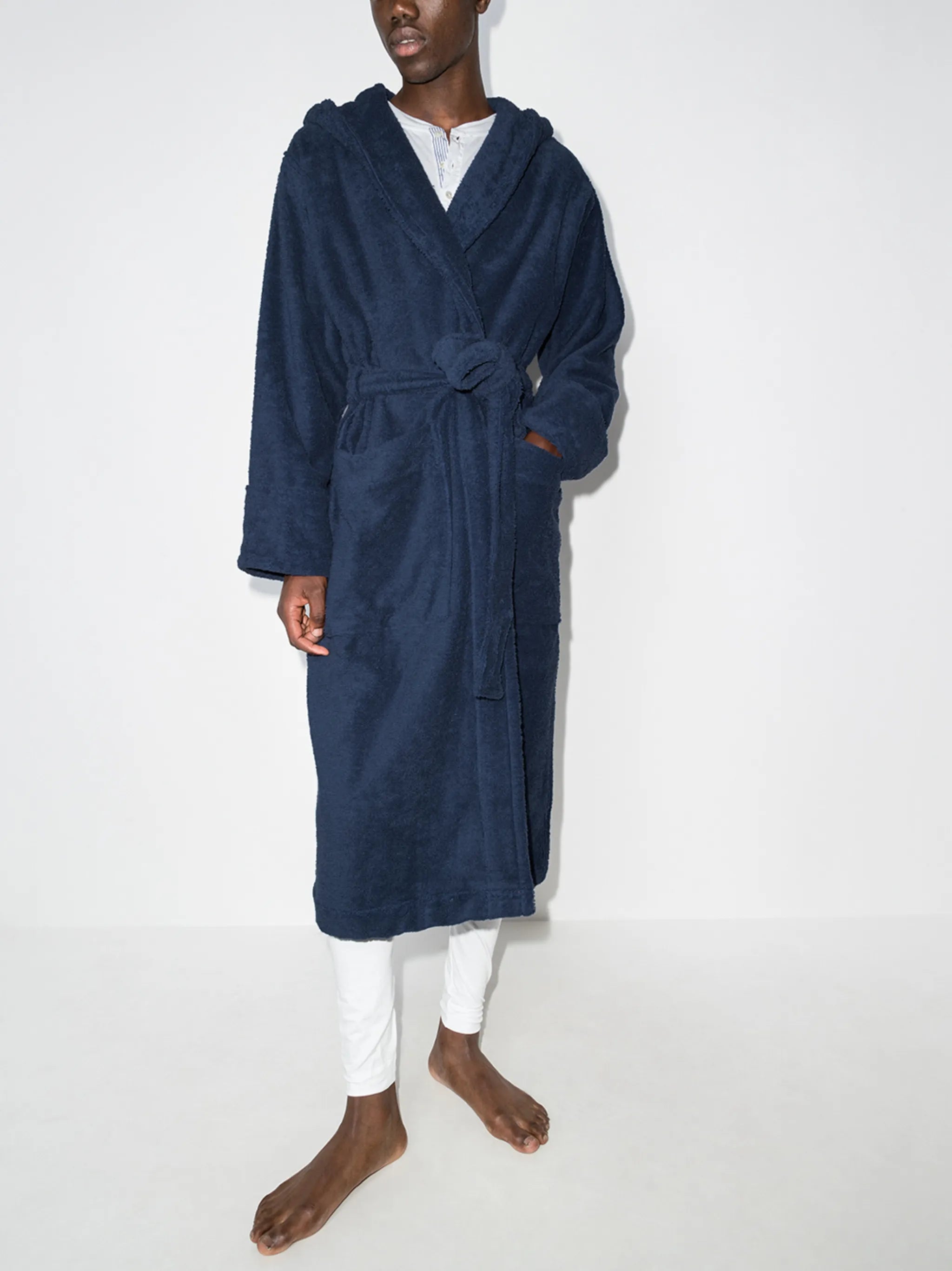 hooded organic cotton dressing gown