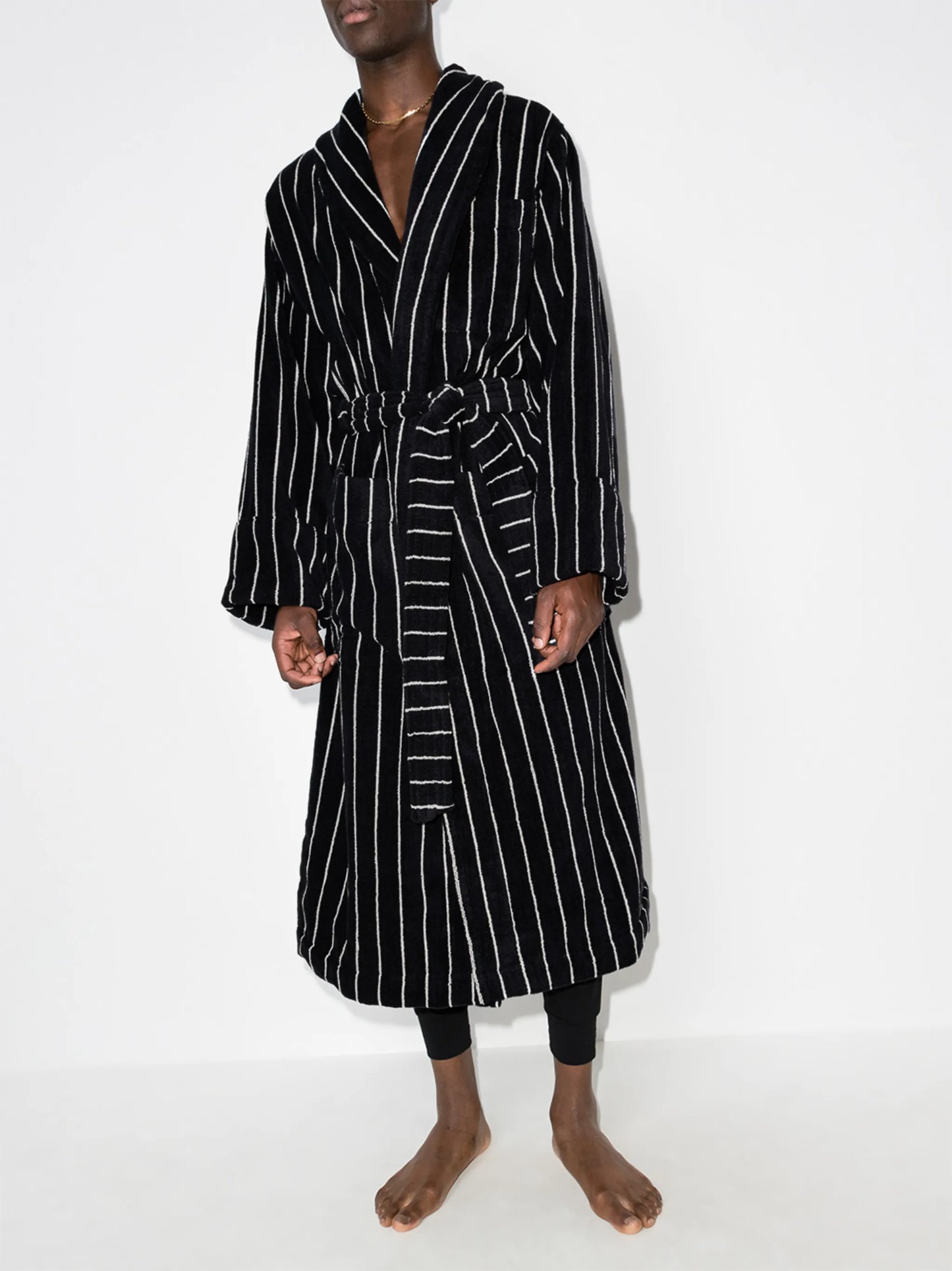 striped organic cotton dressing gown