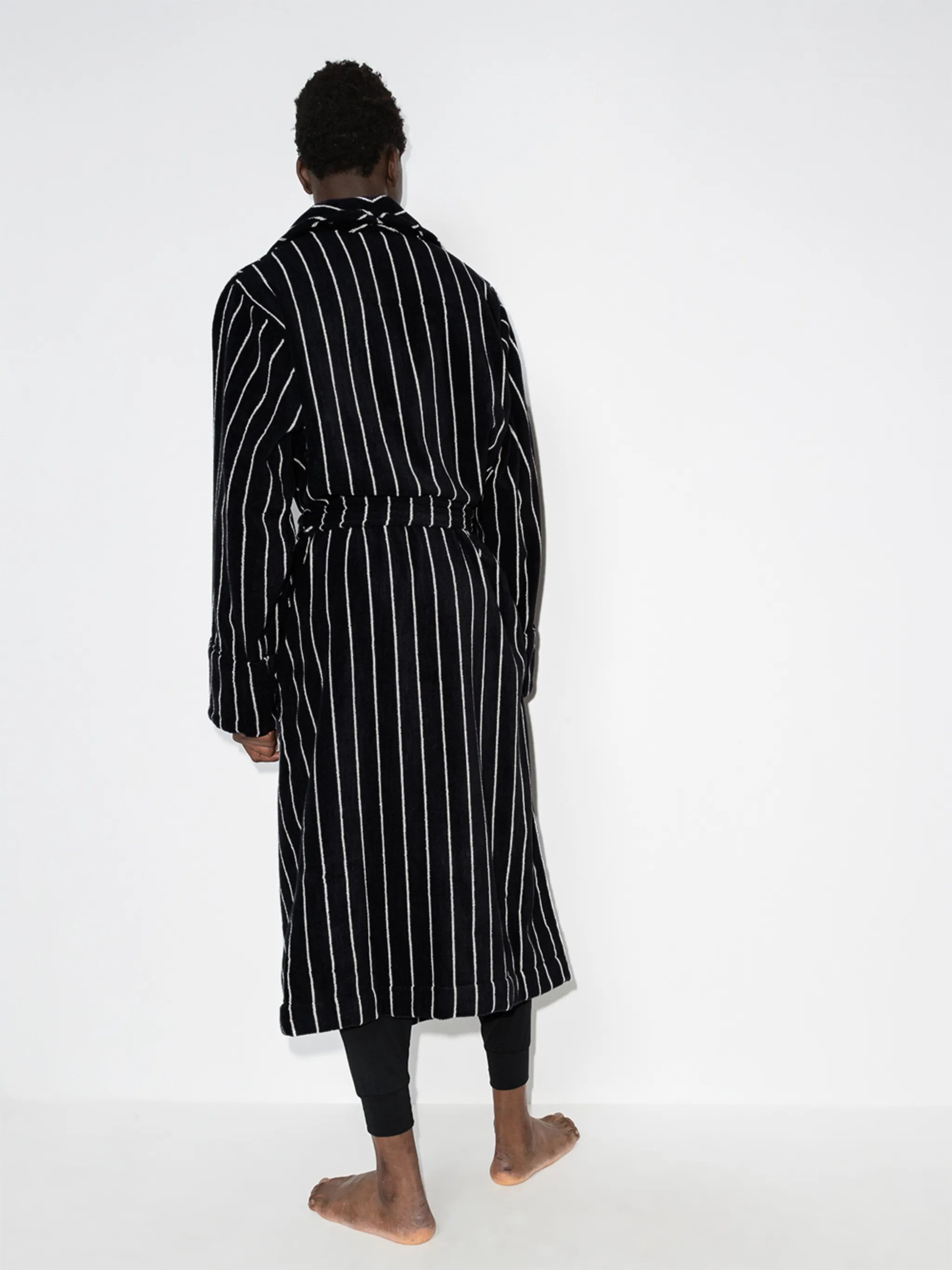 striped organic cotton dressing gown