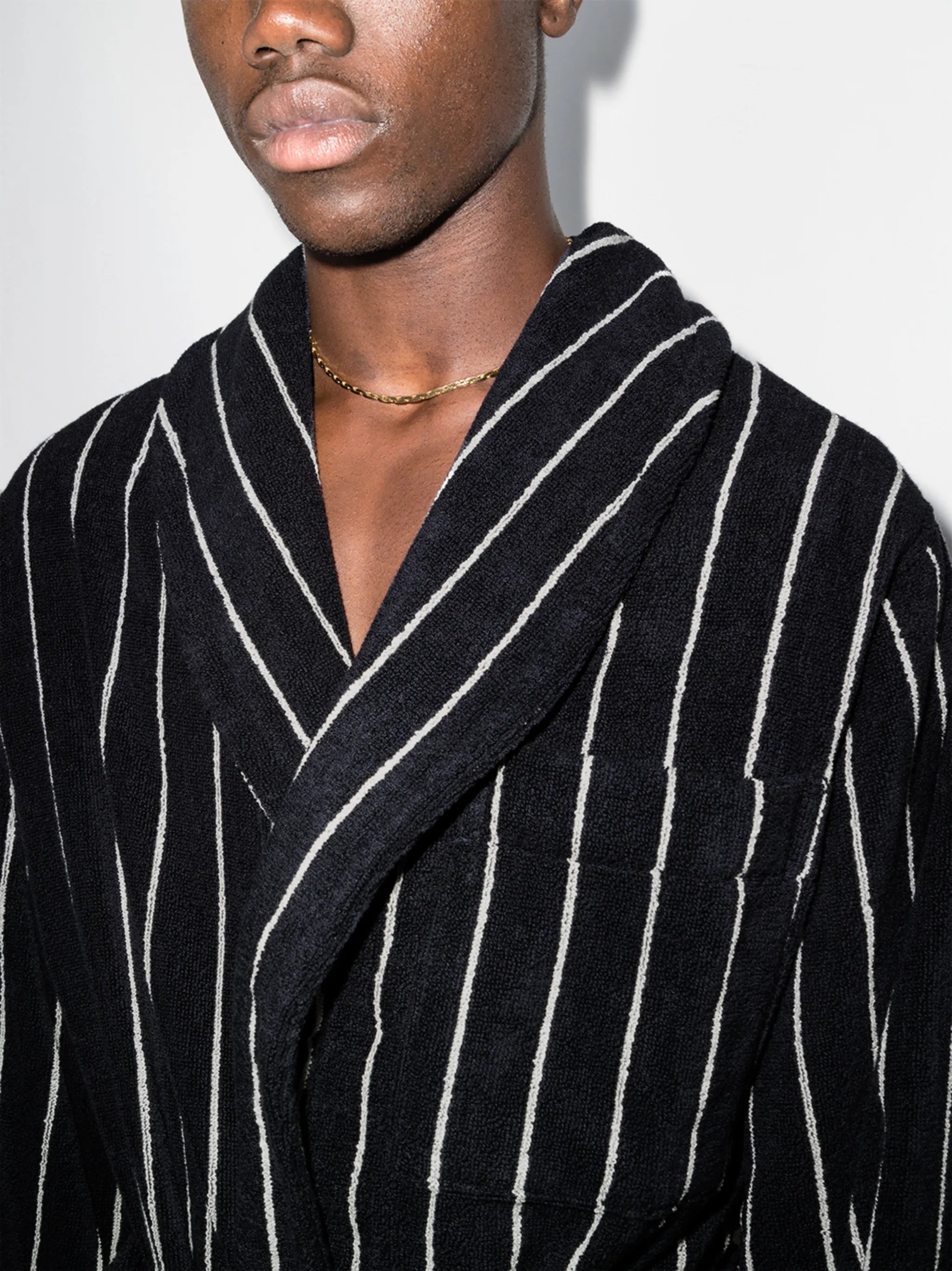 striped organic cotton dressing gown