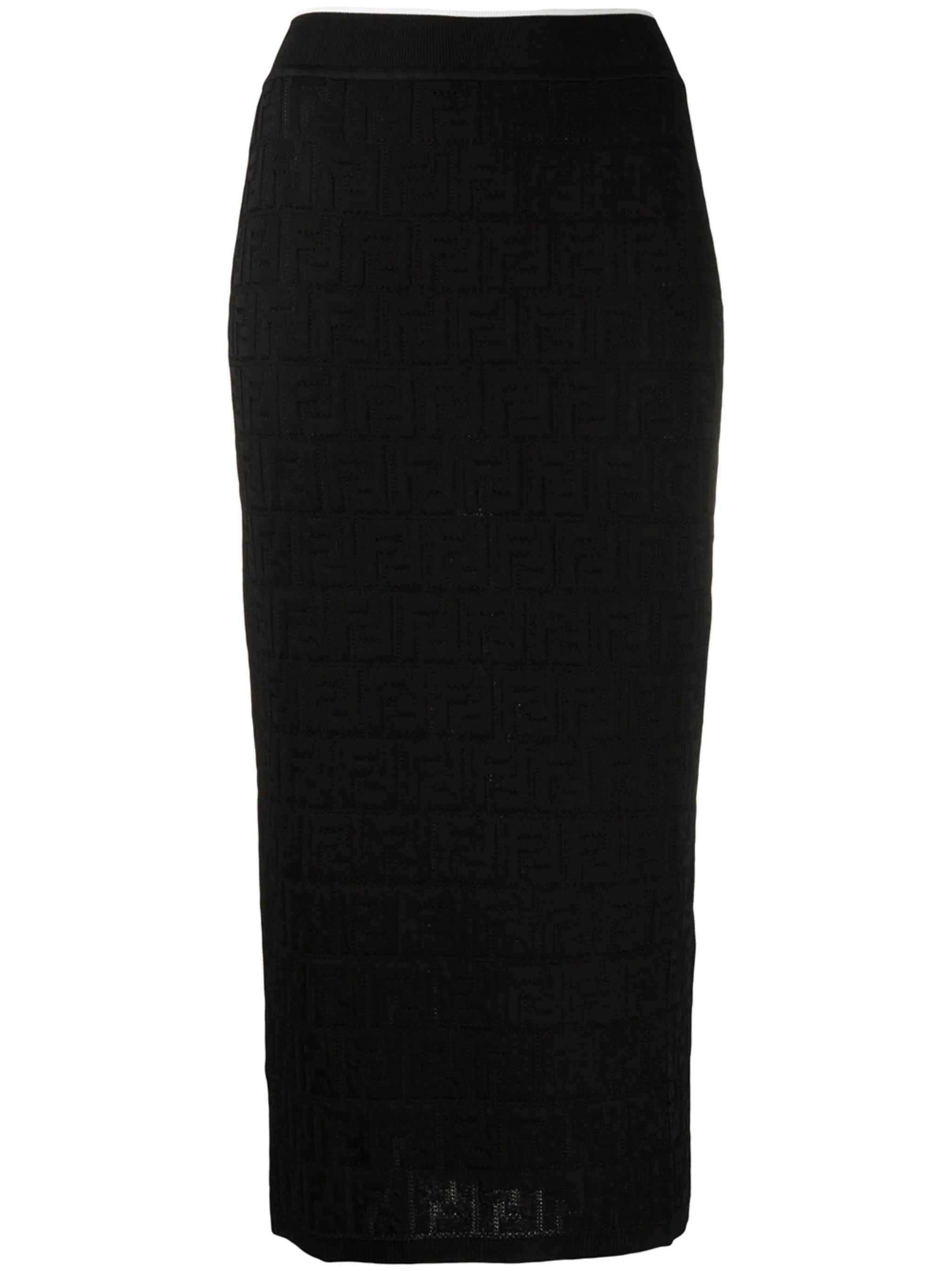 monogram pattern knitted skirt