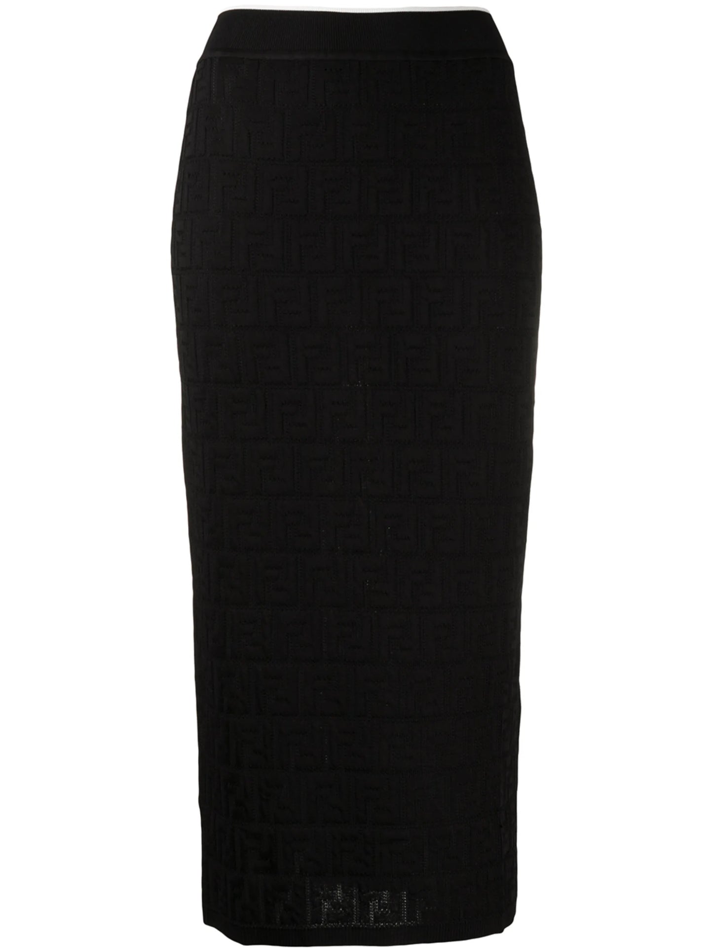 monogram pattern knitted skirt