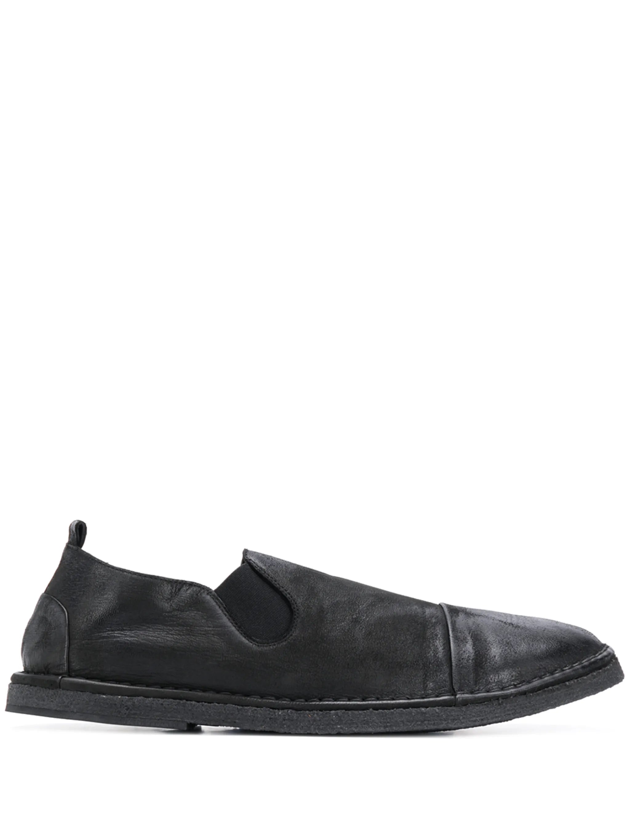 distressed-effect slip-on loafers
