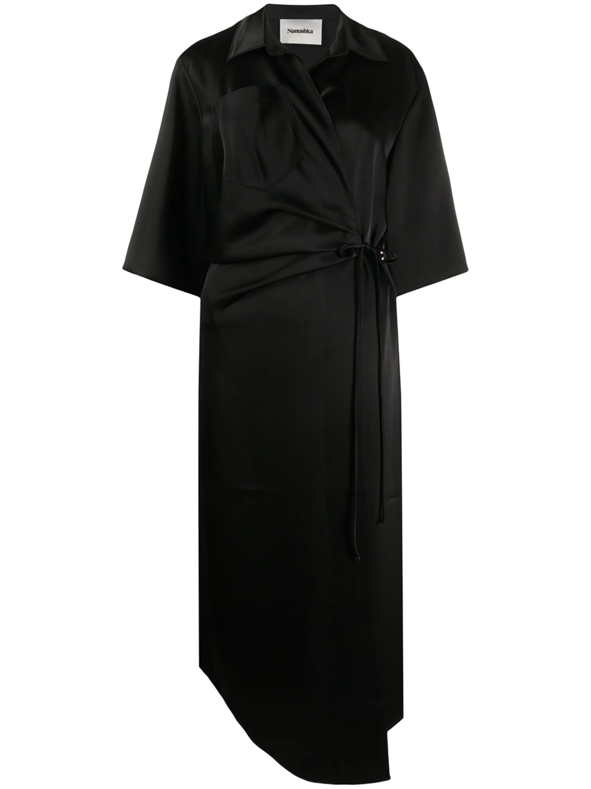 satin wrap dress