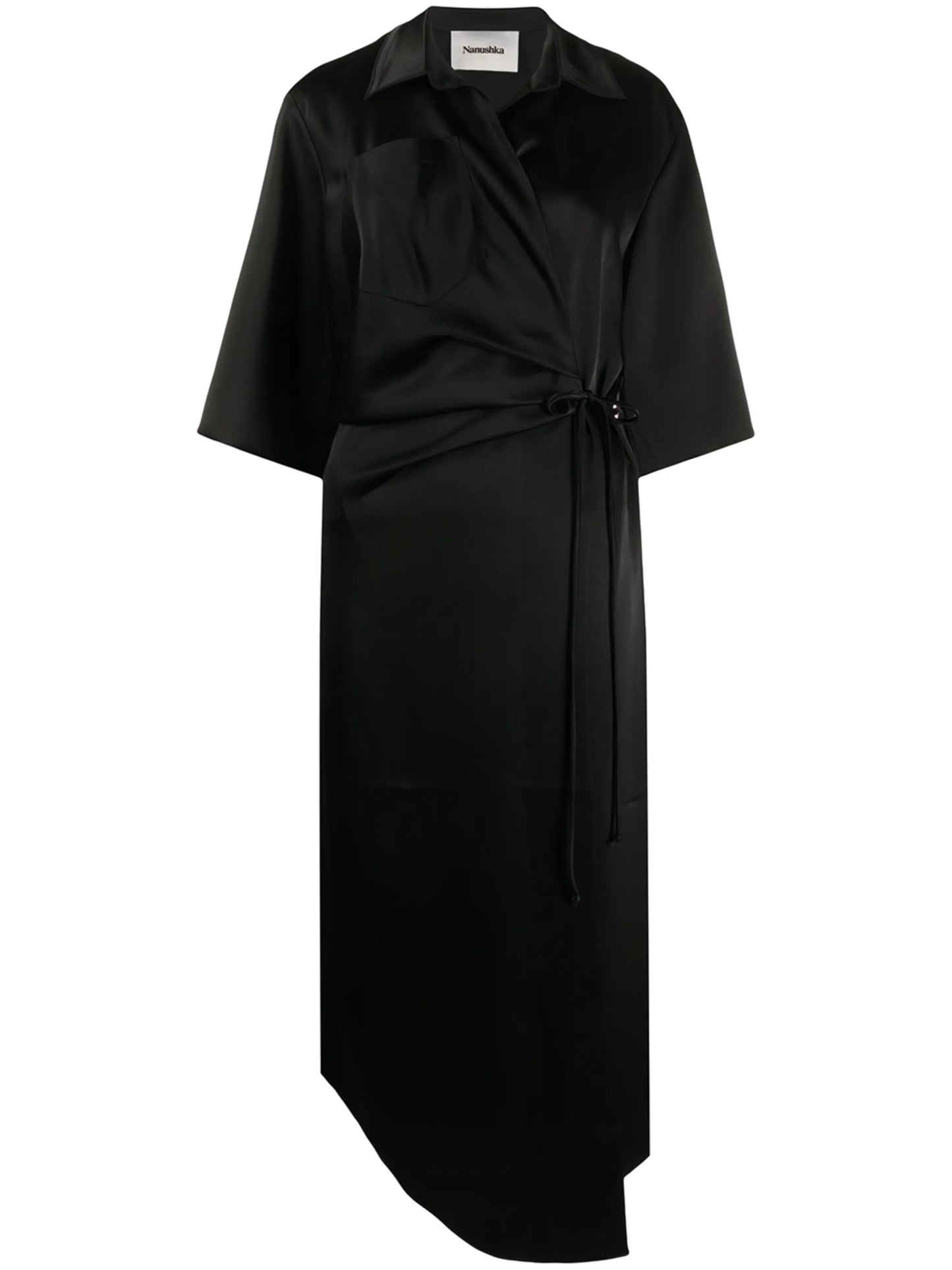 satin wrap dress