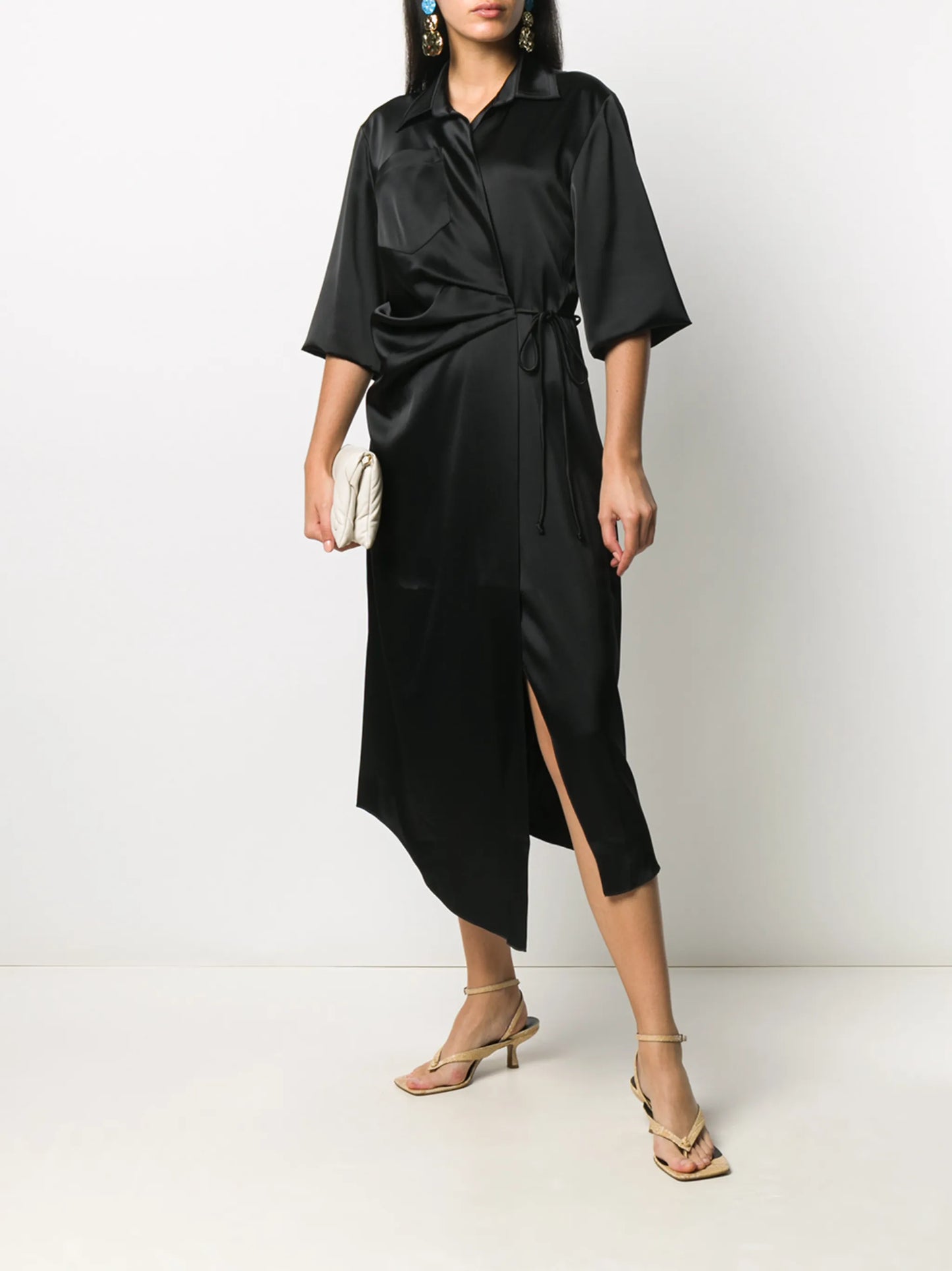 satin wrap dress