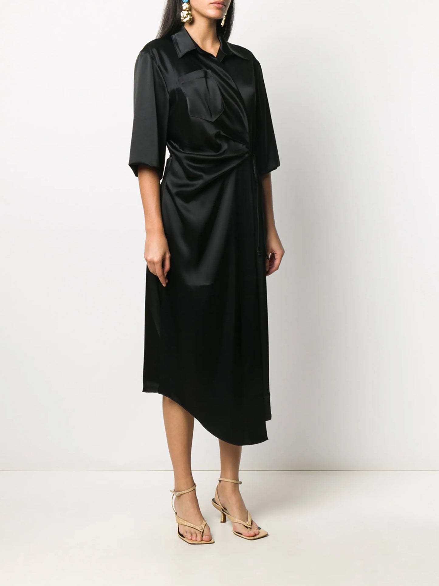 satin wrap dress