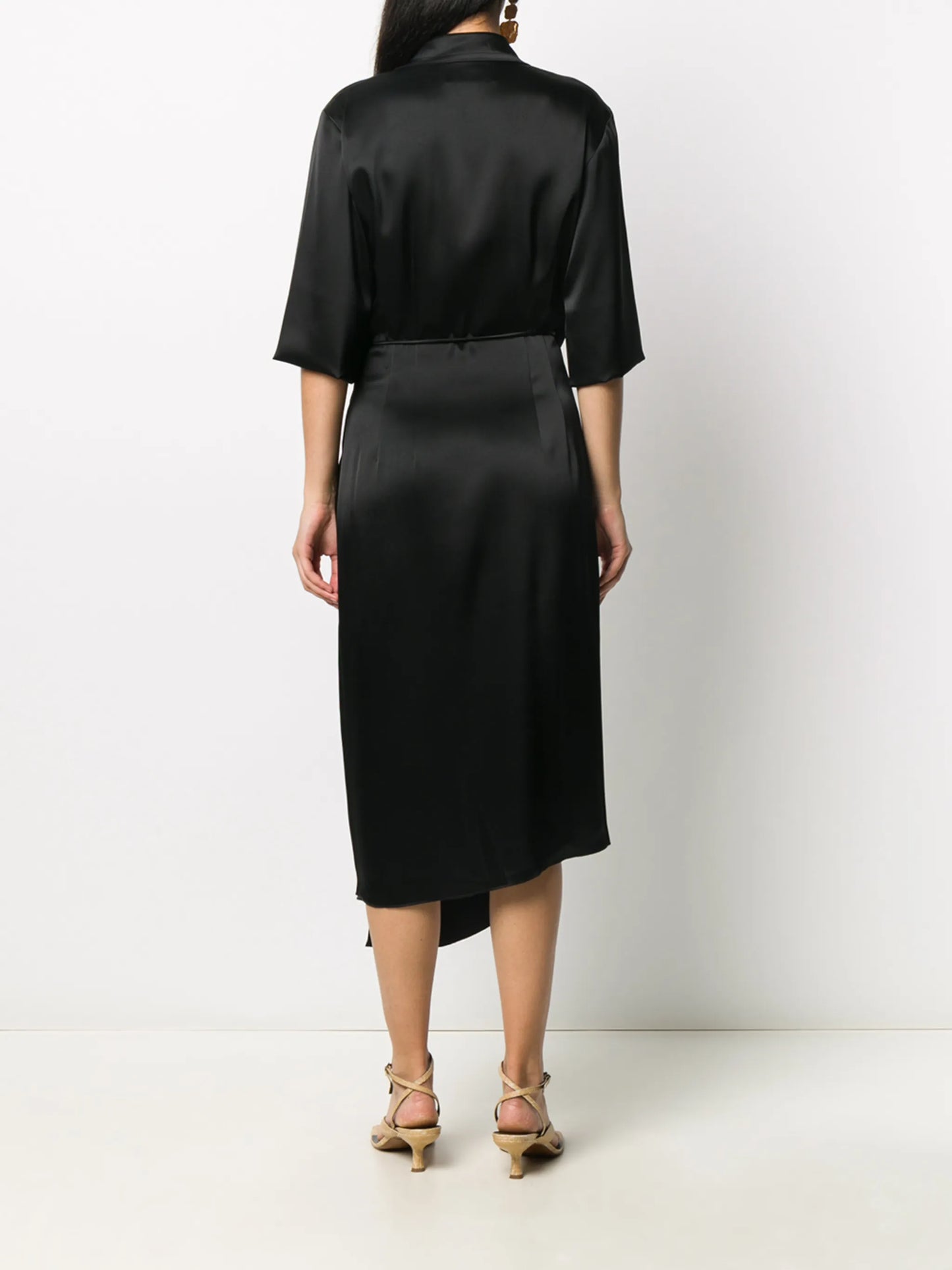 satin wrap dress