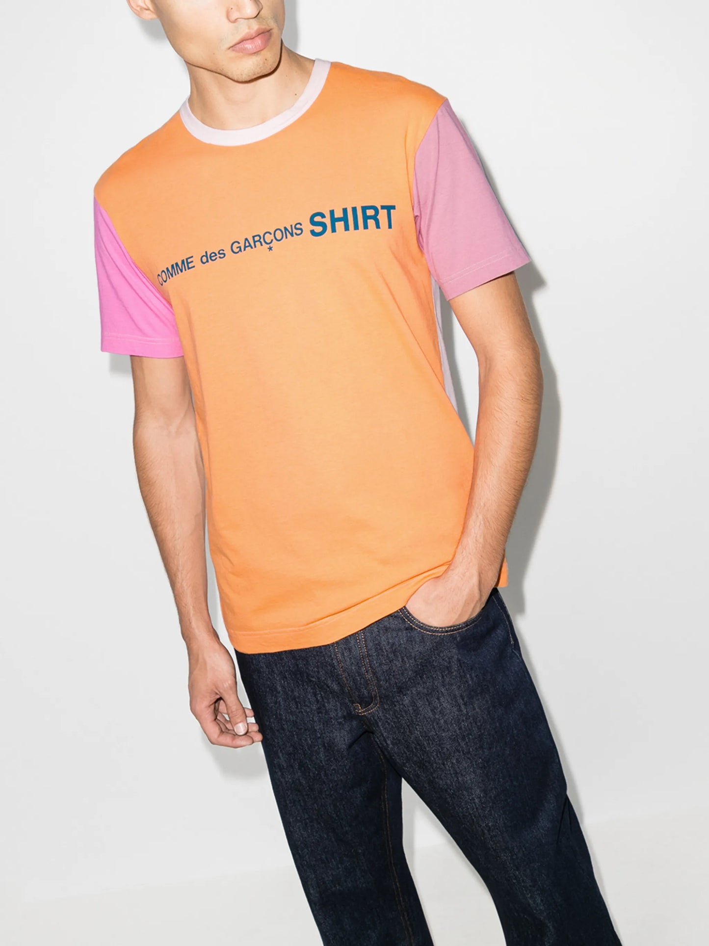 colour-block crew-neck T-shirt