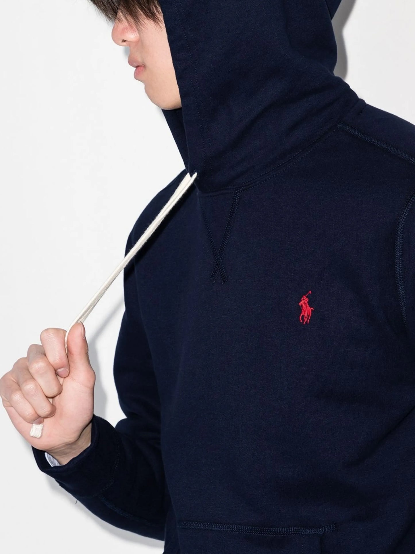 logo-embroidered drawstring hoodie