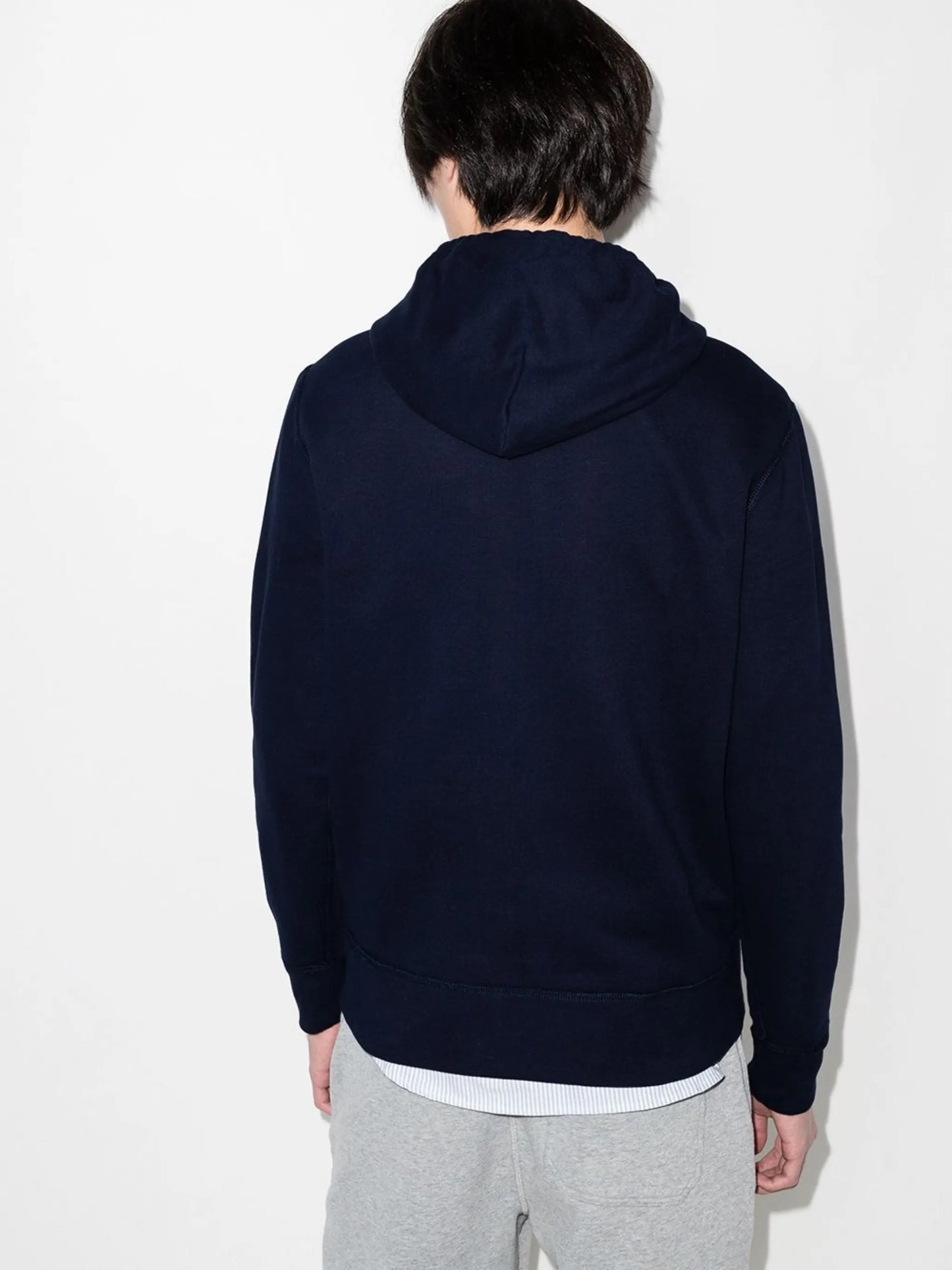 logo-embroidered drawstring hoodie