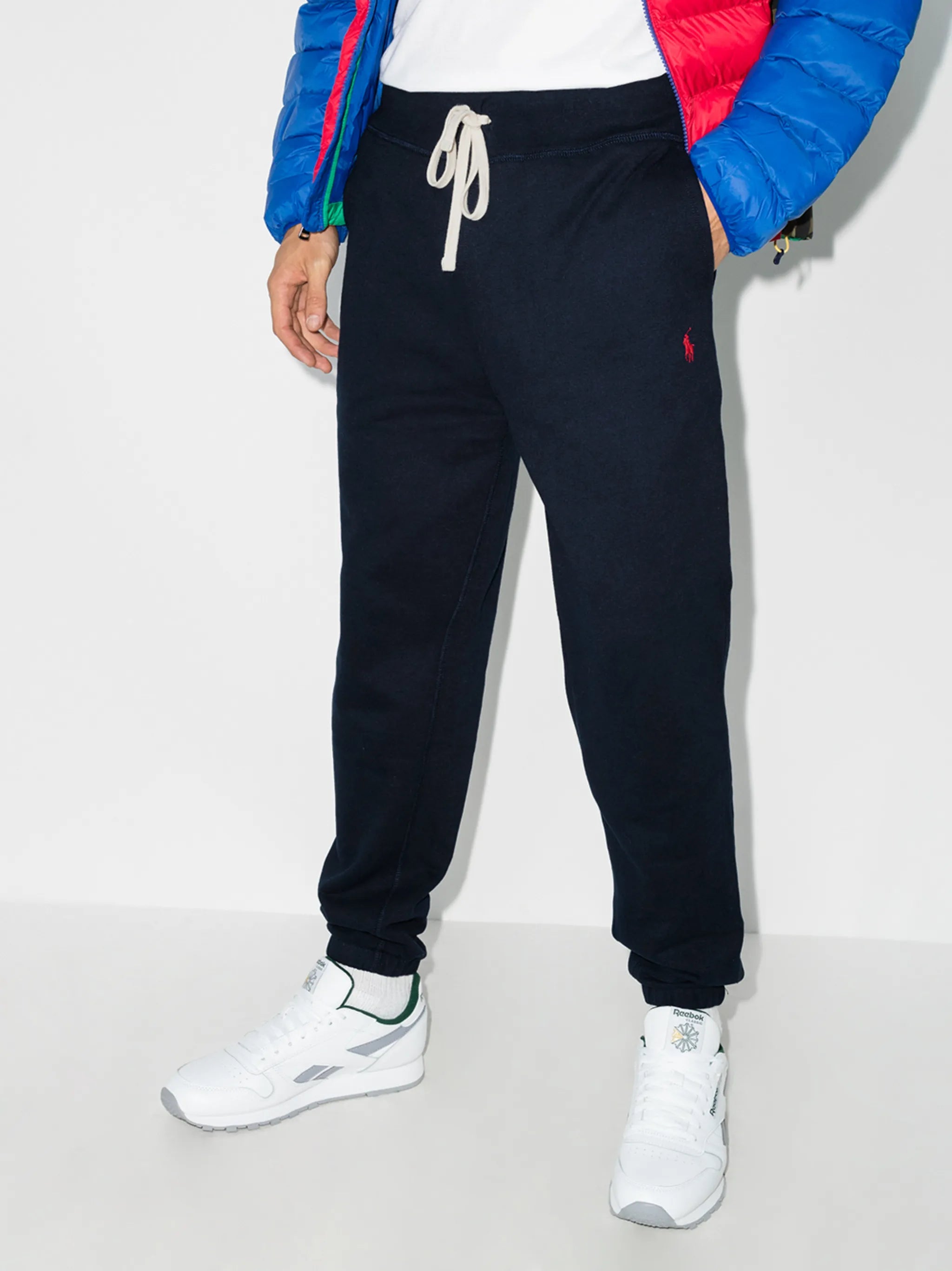 logo-embroidered drawstring track pants
