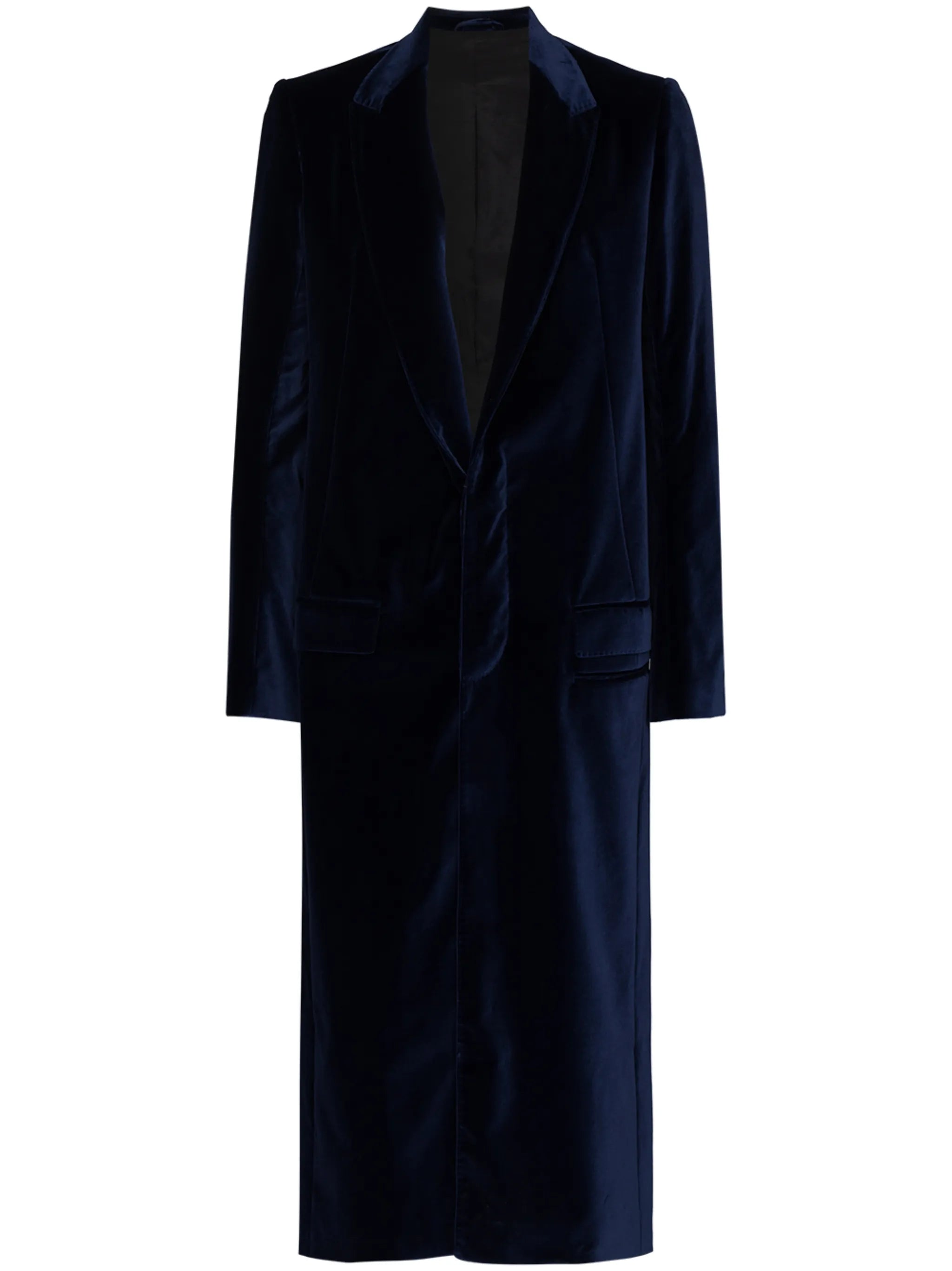 single-breasted velvet coat