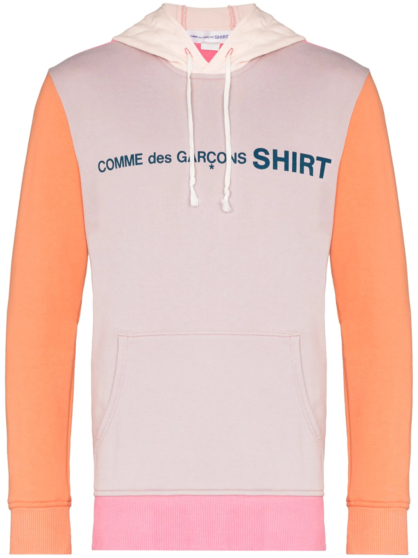 colour-block cotton hoodie