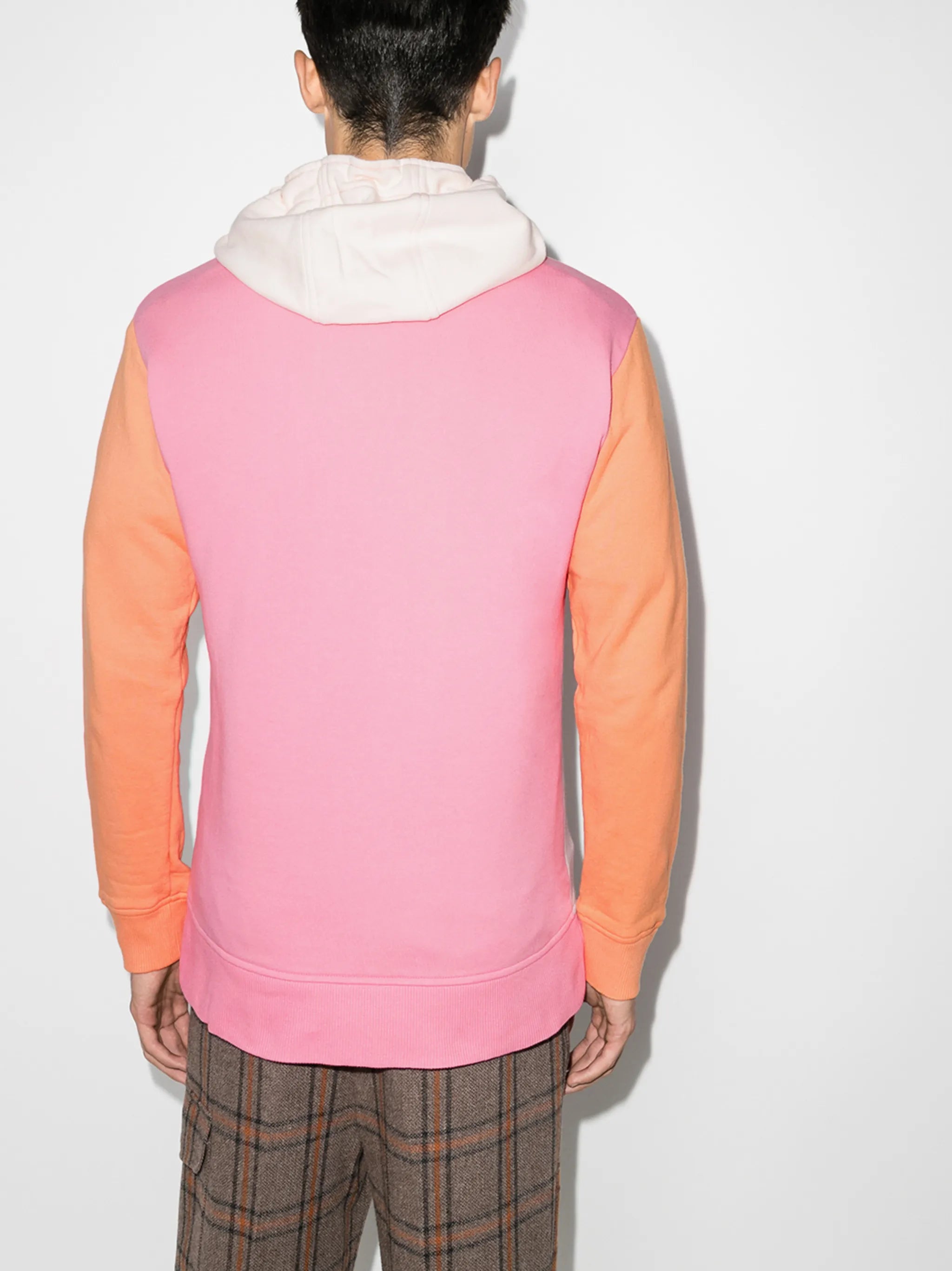 colour-block cotton hoodie