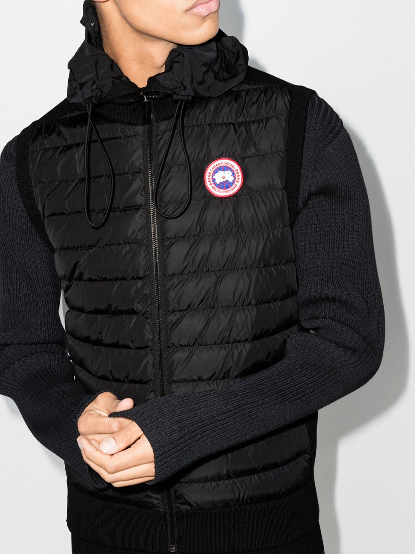 quilted wool-panel waistcoat