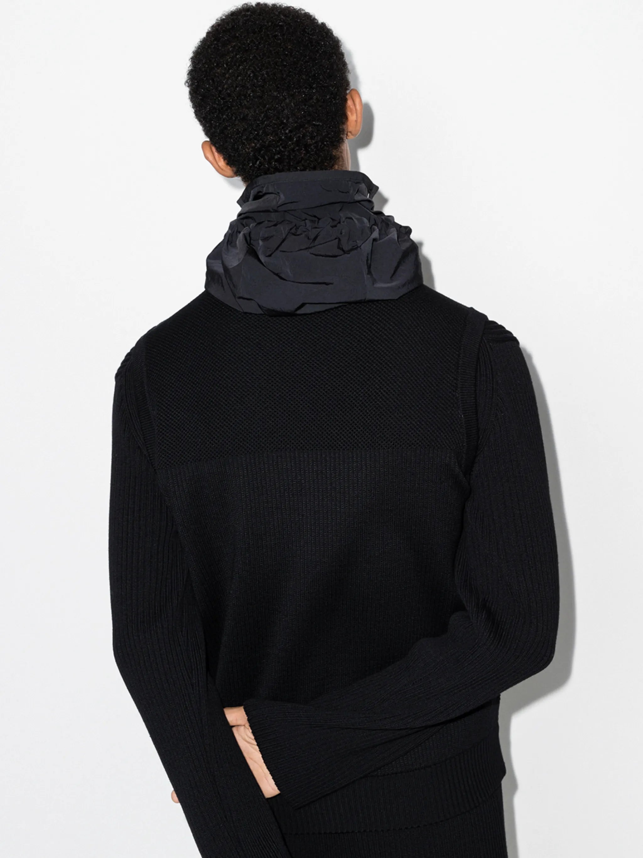 quilted wool-panel waistcoat
