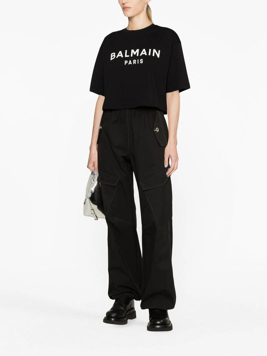 cropped logo T-shirt