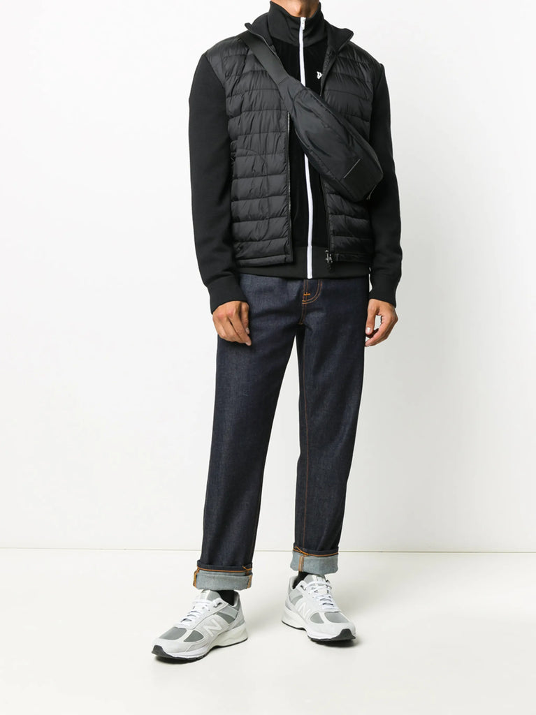 padded-panel knitted jacket