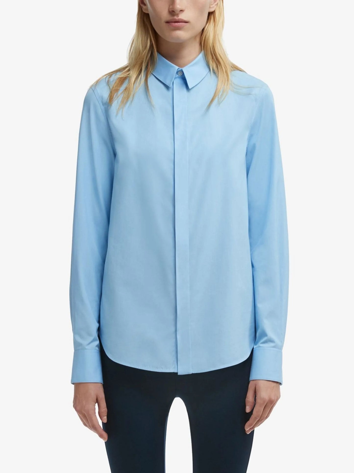 concealed fastening cotton shirt