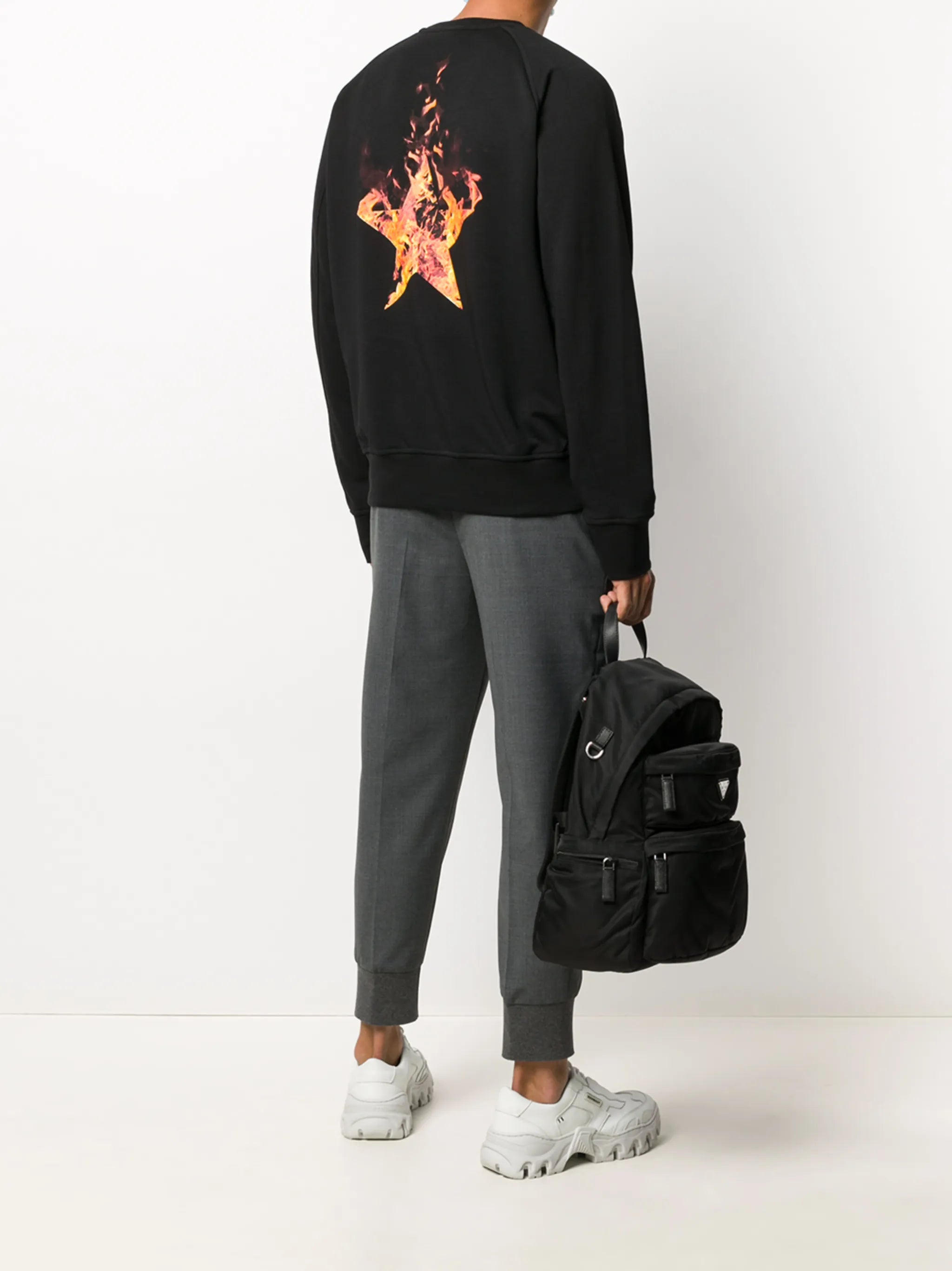 flames logo print sweatshirt