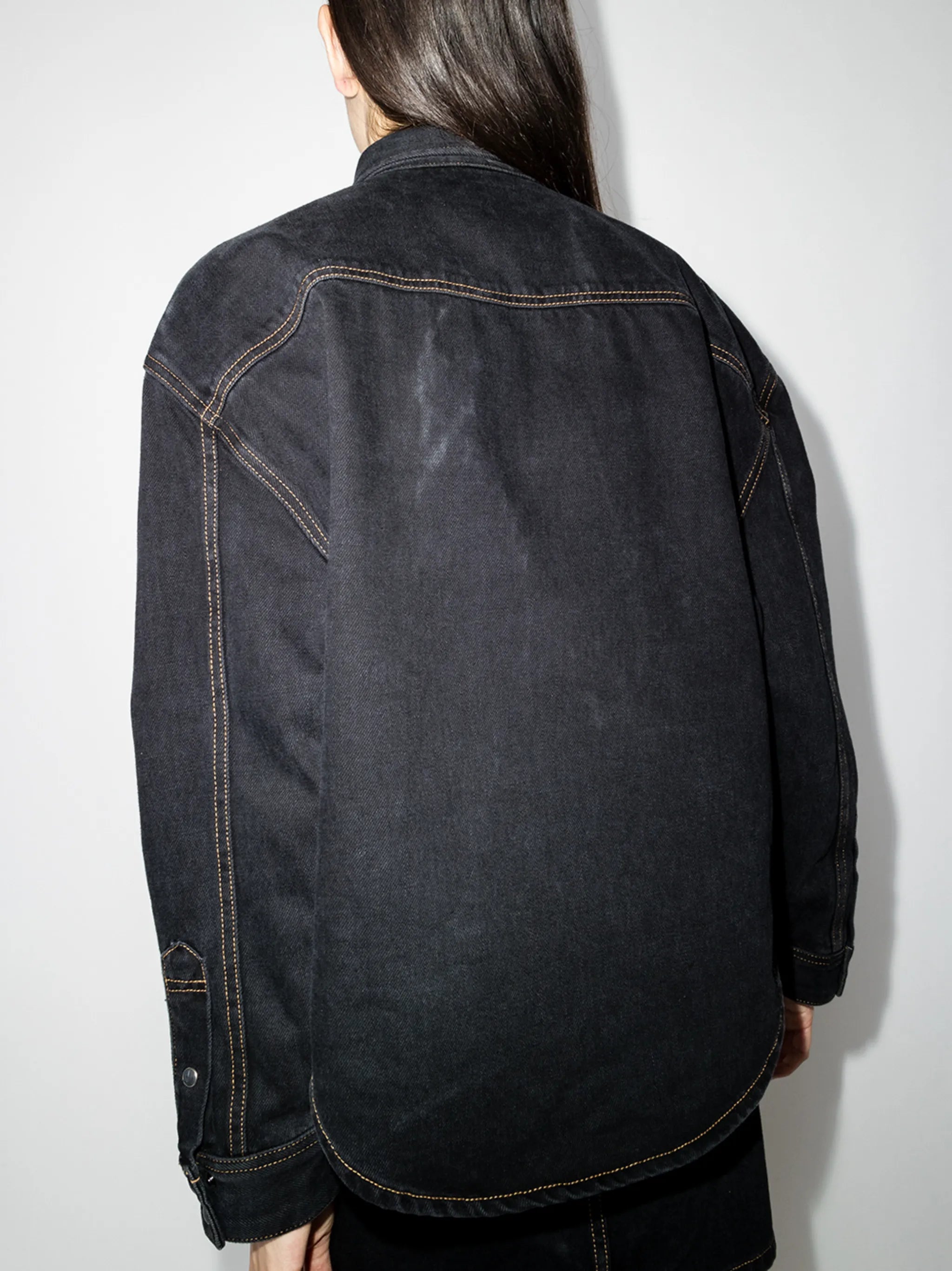 oversized denim button jacket