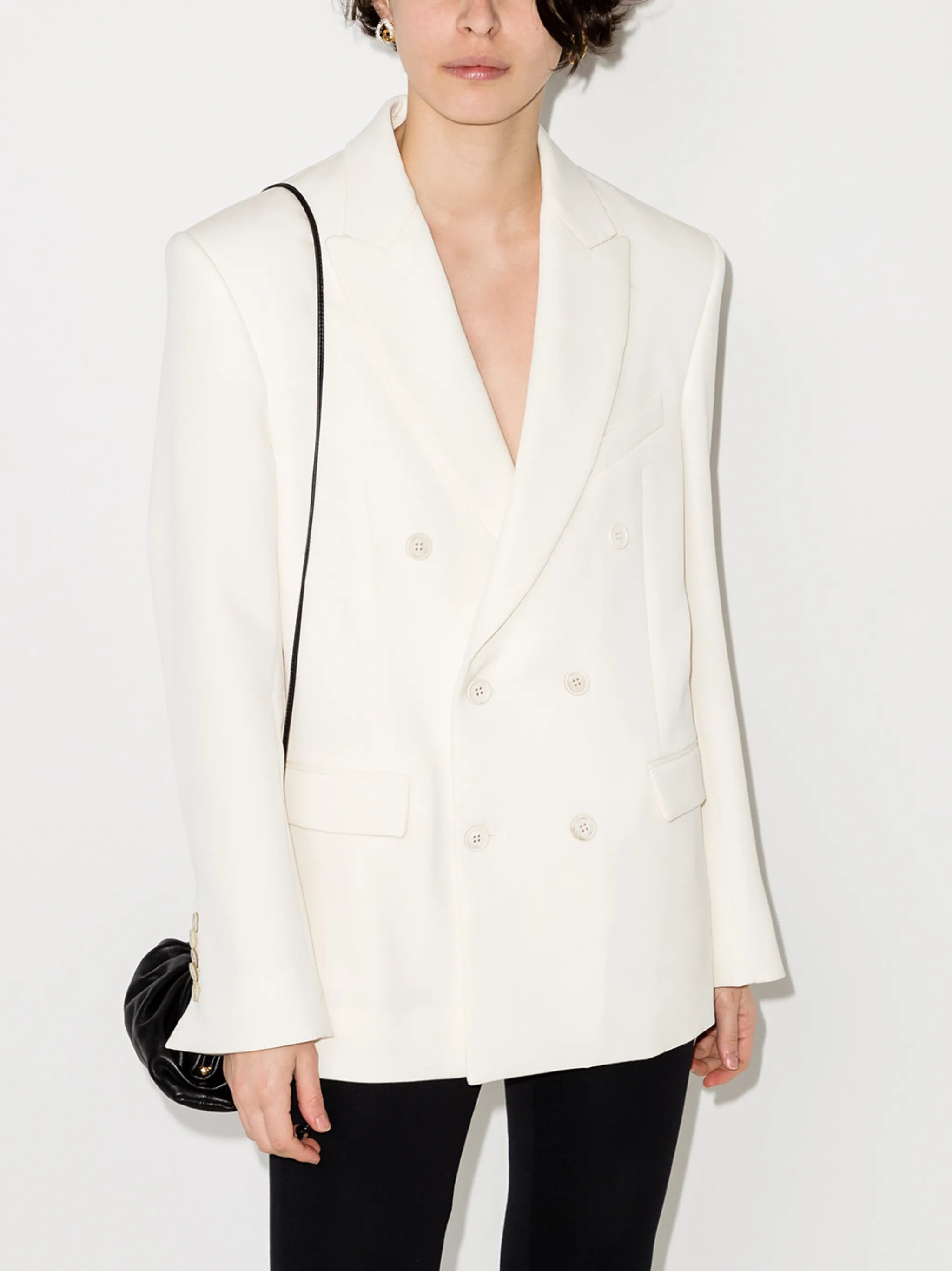 double-breasted wool blazer