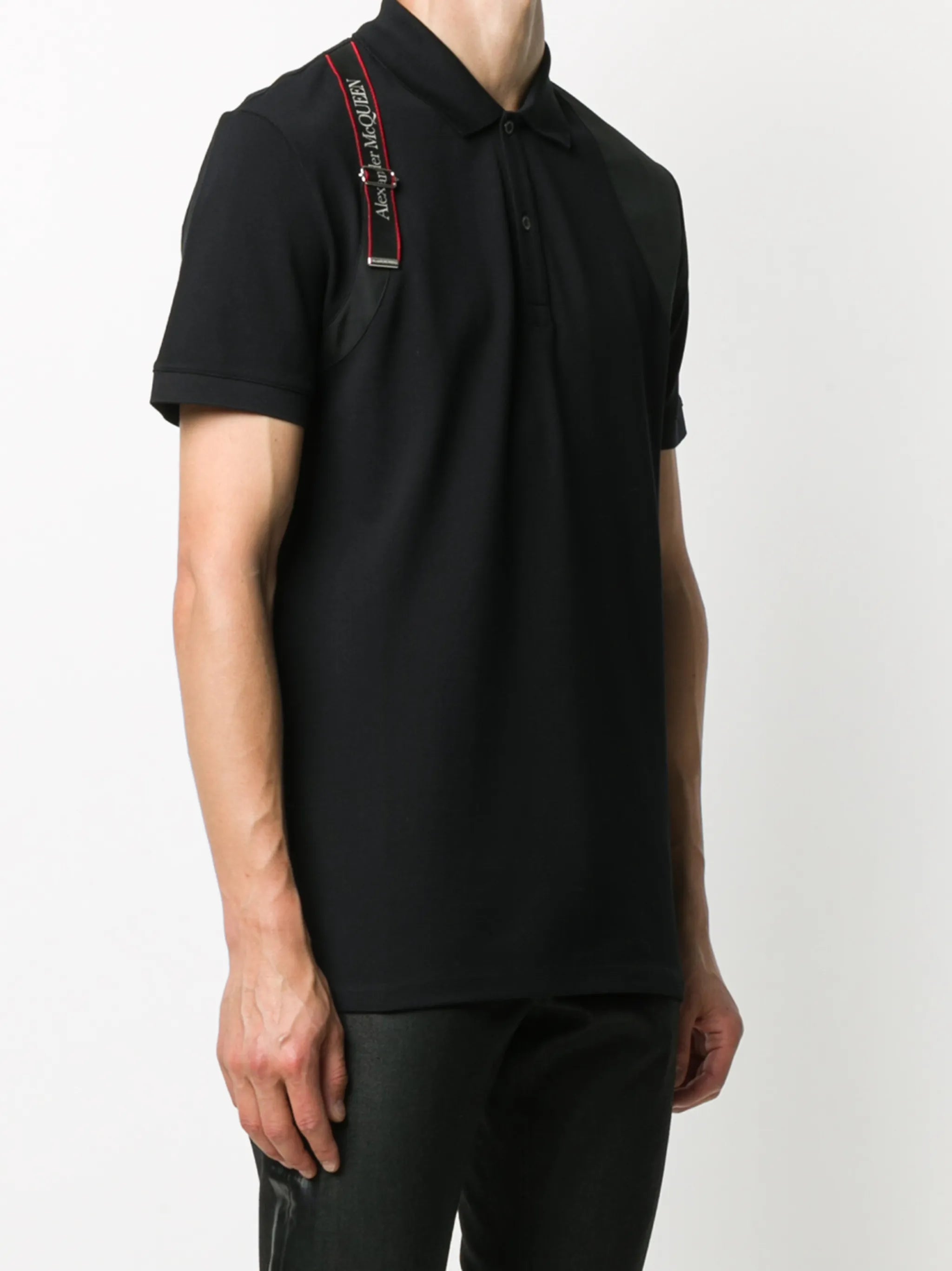 logo harness-strap polo shirt