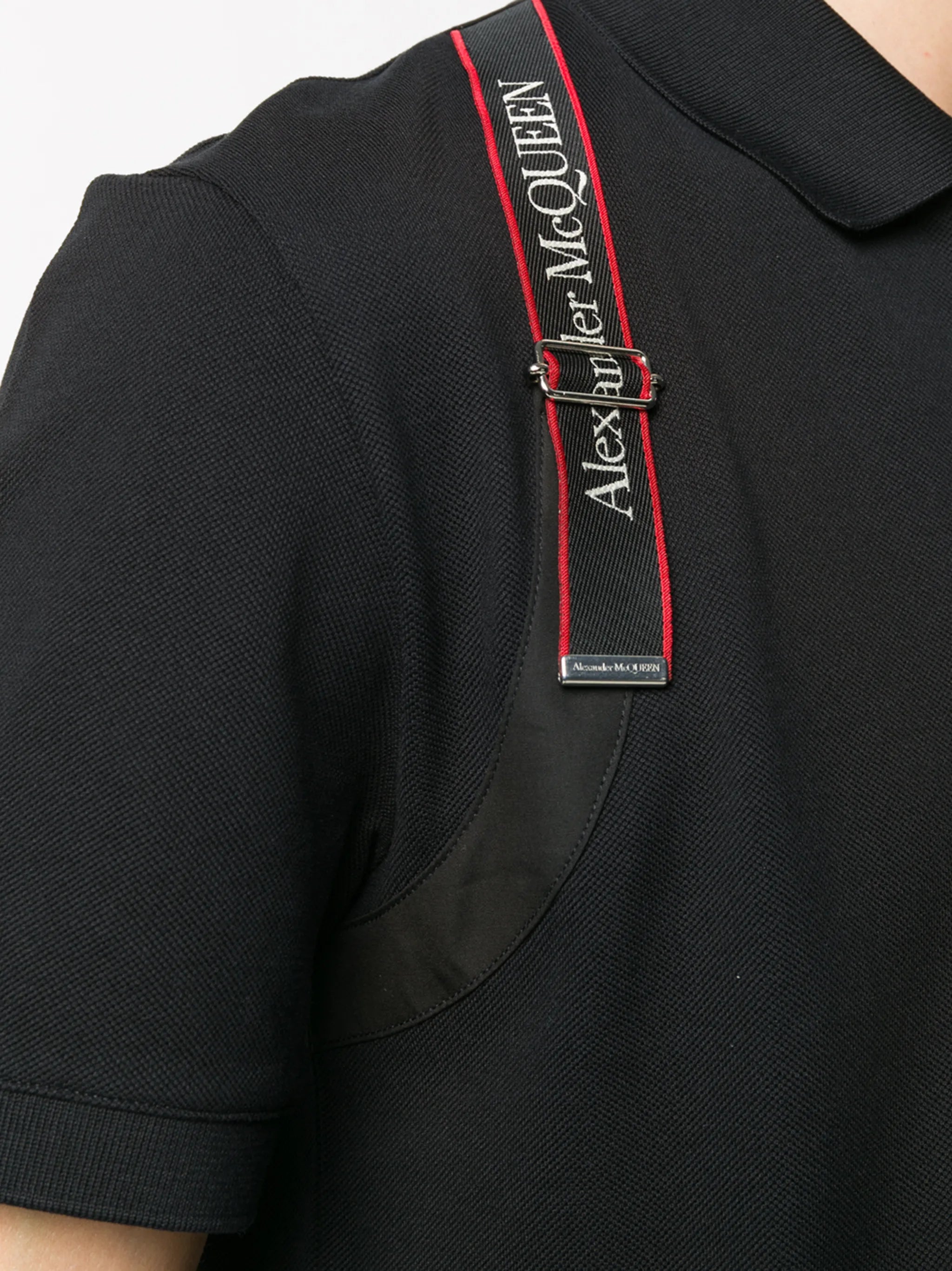 logo harness-strap polo shirt