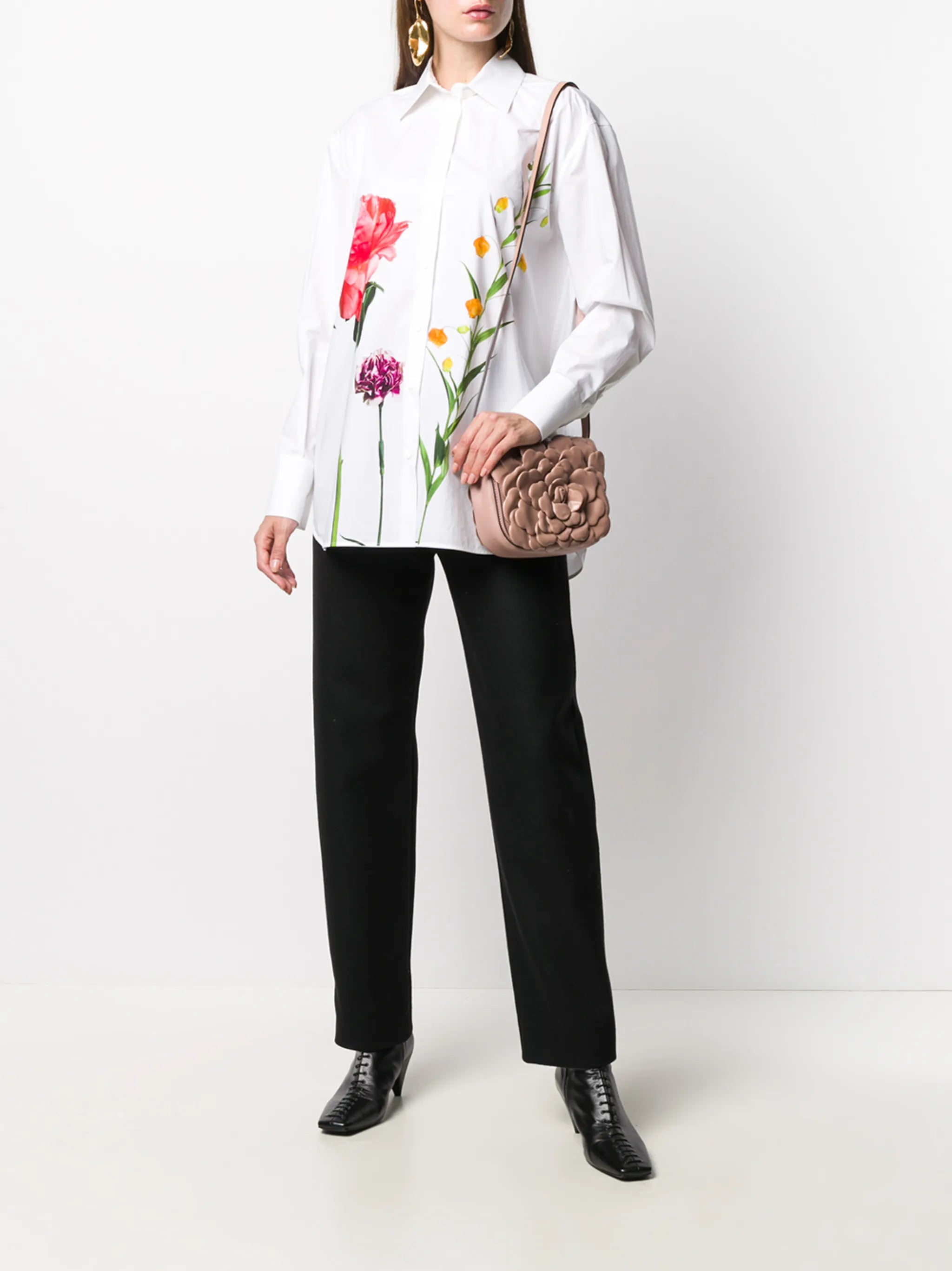tiered floral clutch bag