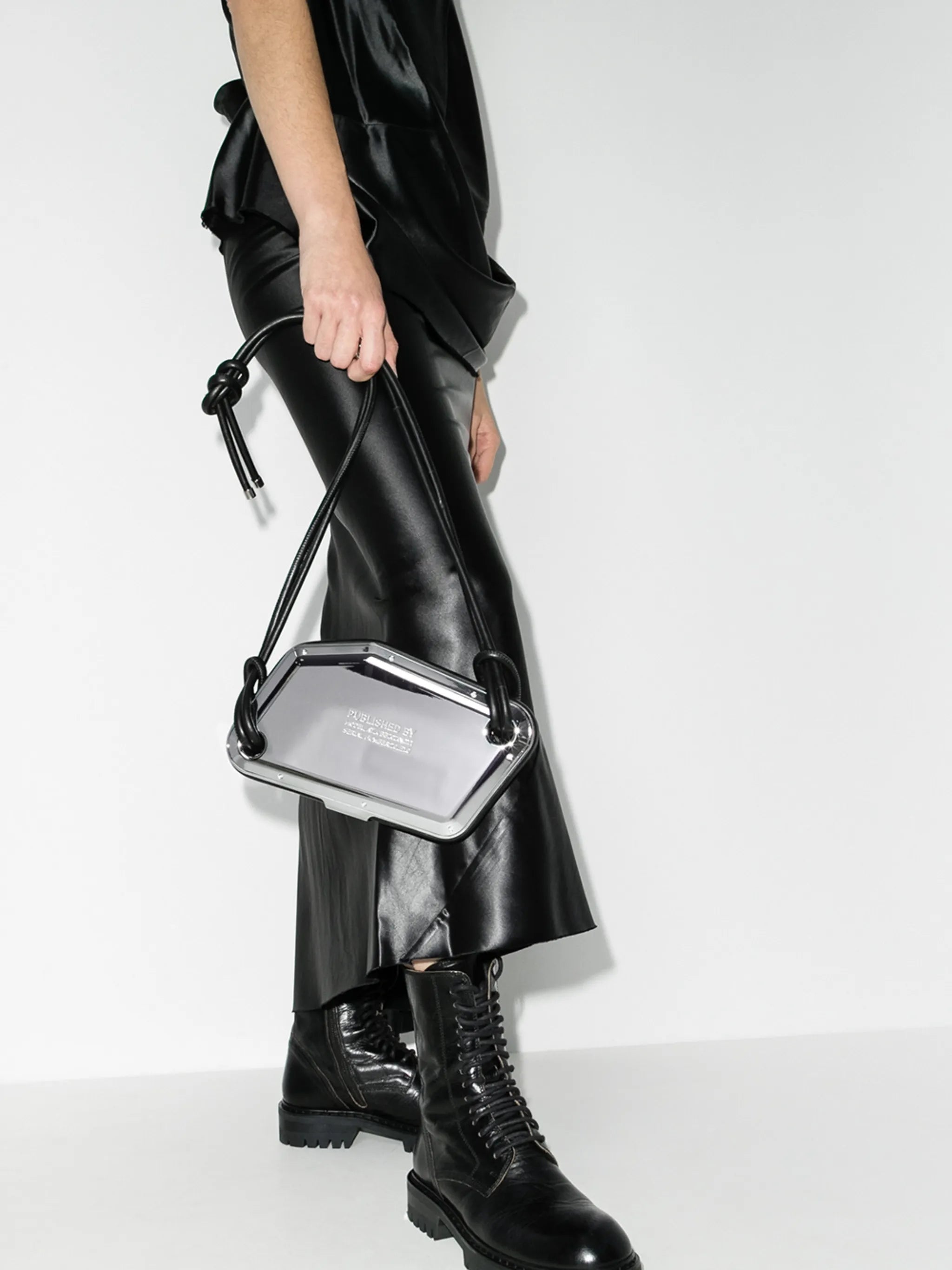 engraved-logo crossbody bag