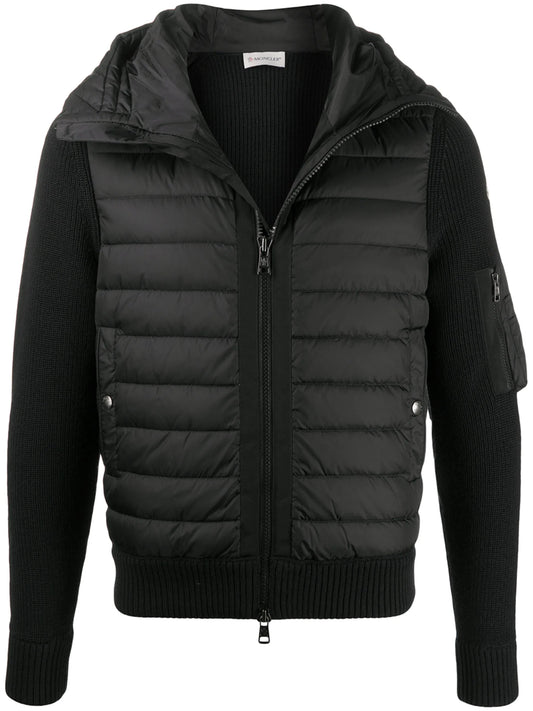 padded zip-up cardigan
