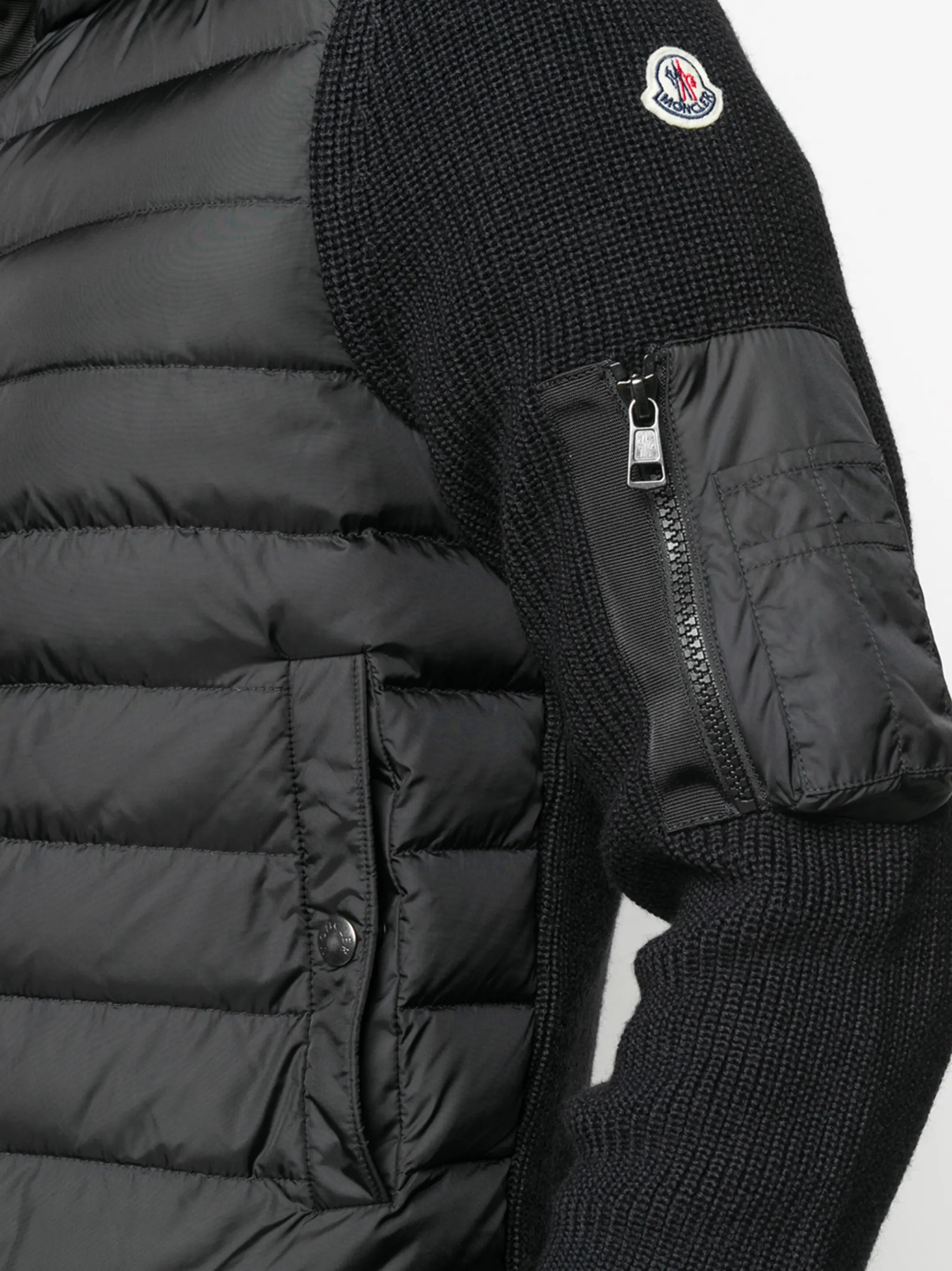 quilted-panel hooded jacket