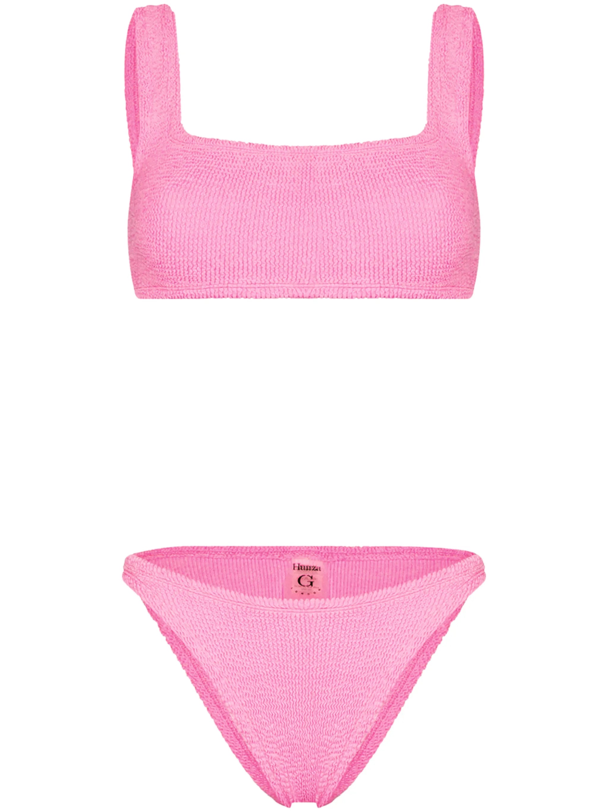 crinkled cropped bikini set