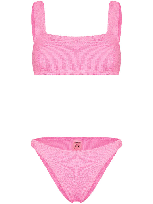 crinkled cropped bikini set