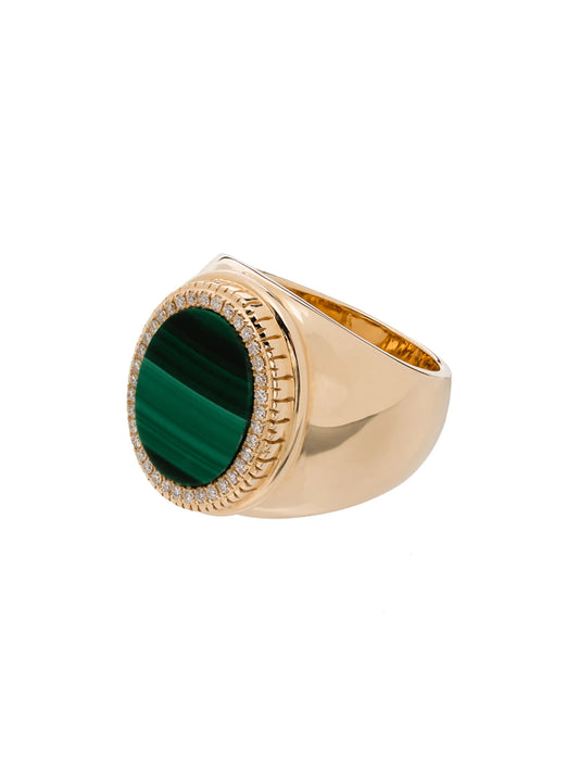 14kt yellow gold malachite ring