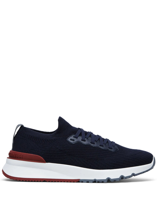 lace-up knitted sneakers