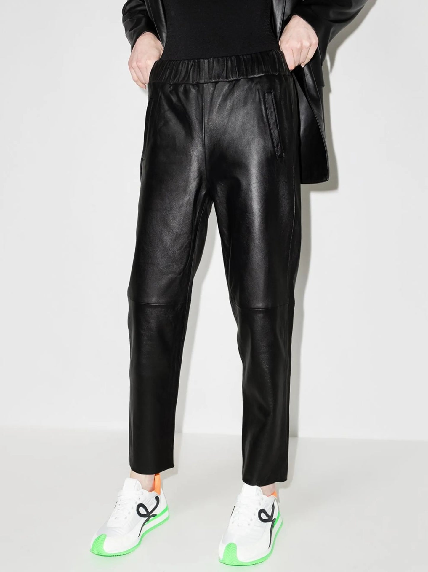 Noni leather track pants