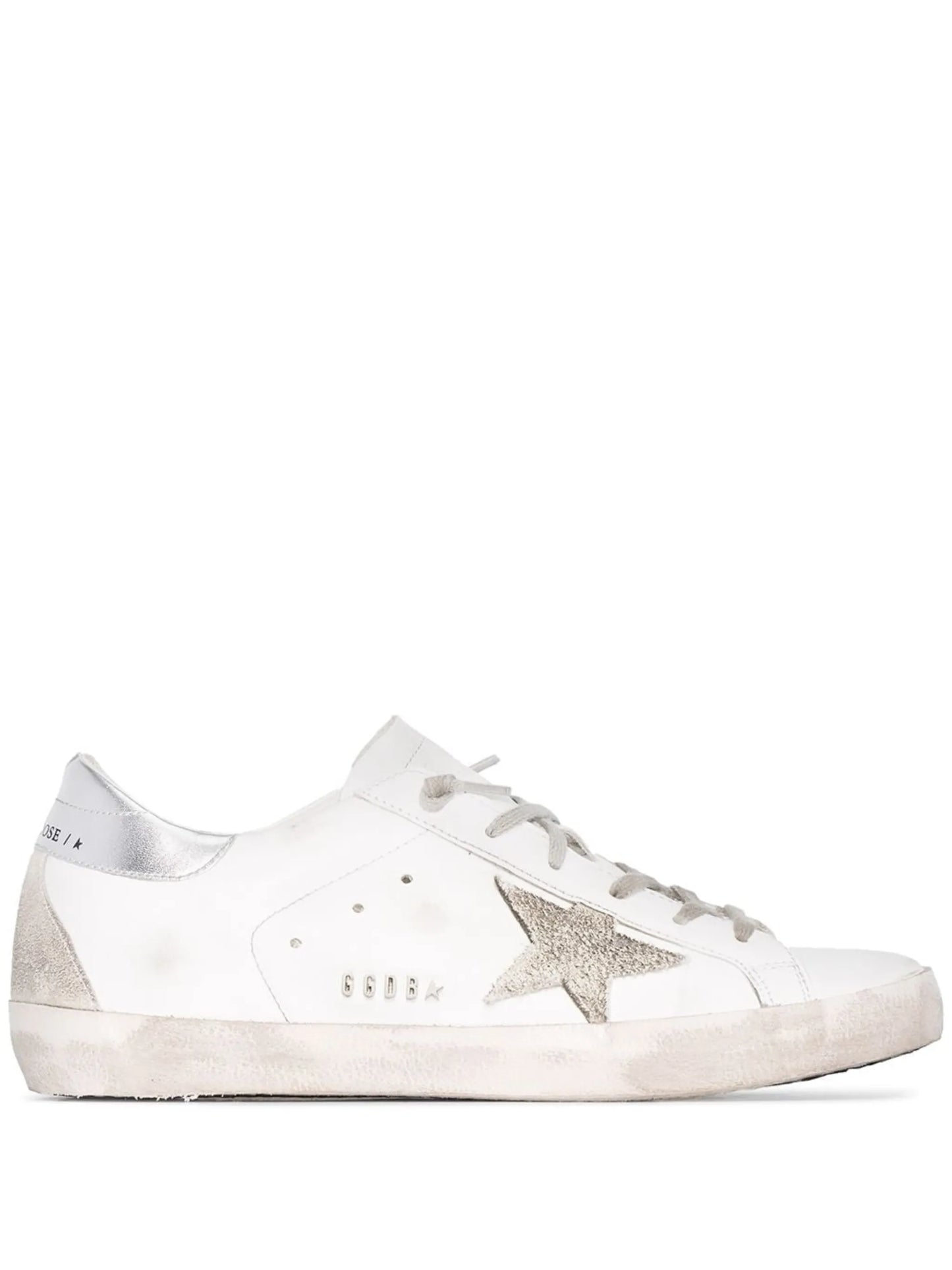 Super-Star trainers with silver heel tab and metal stud lettering