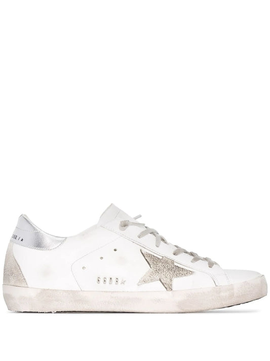 Super-Star trainers with silver heel tab and metal stud lettering