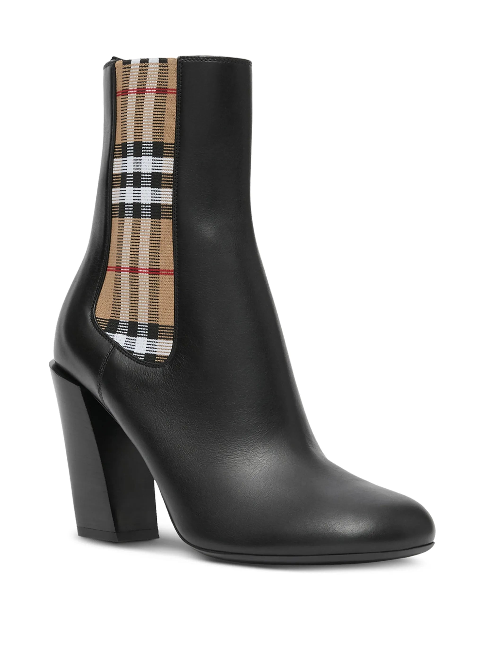 vintage check detail ankle boots