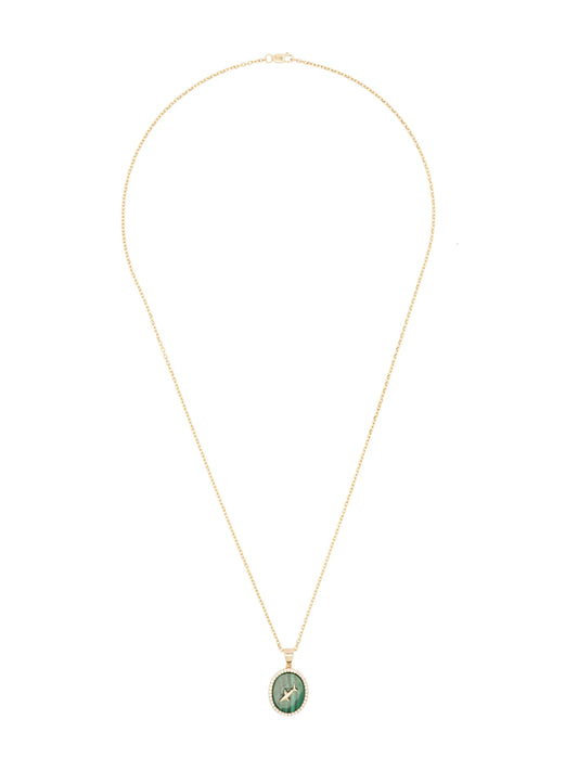14kt yellow gold Pisces diamond necklace