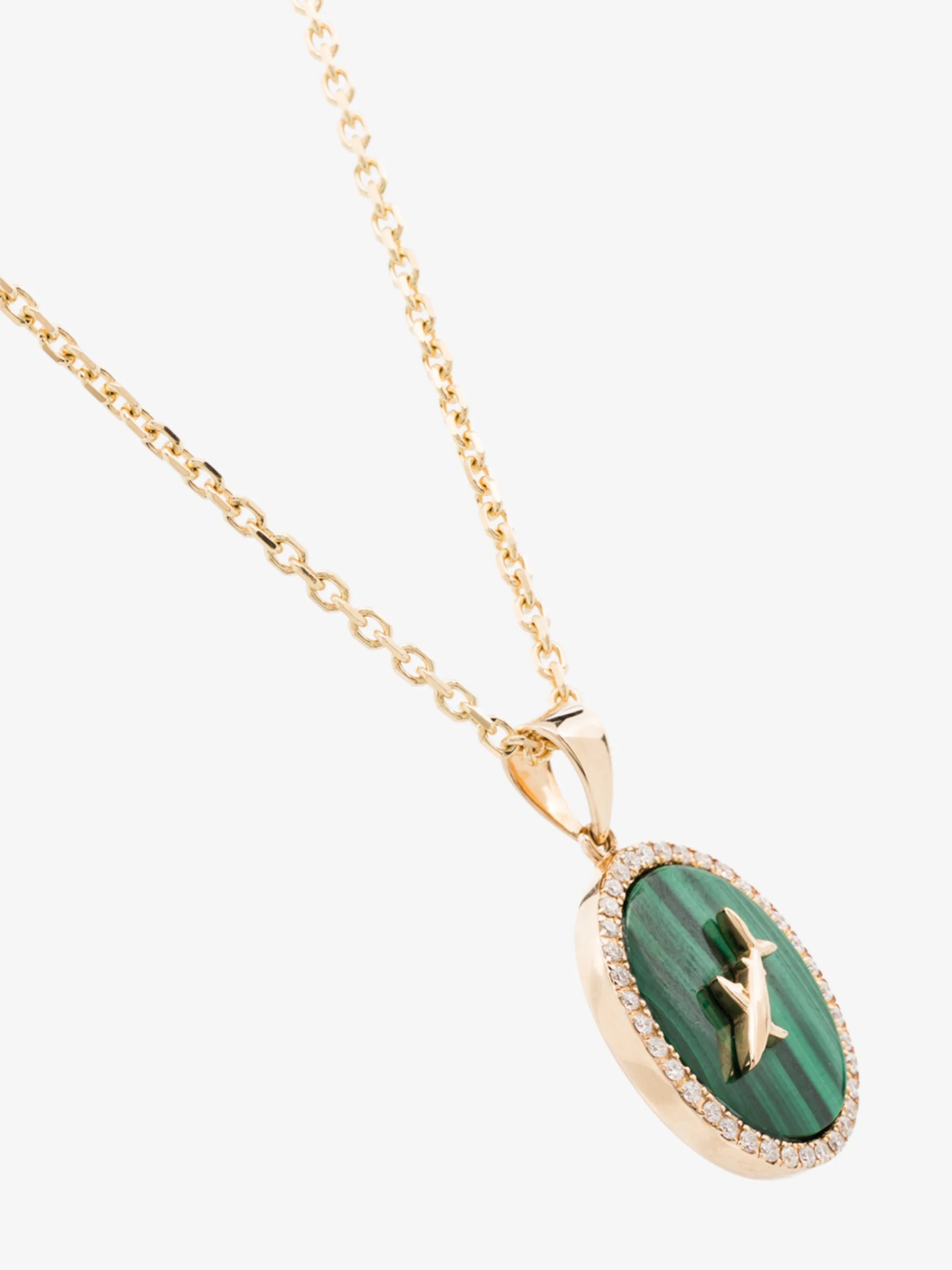 14kt yellow gold Pisces diamond necklace