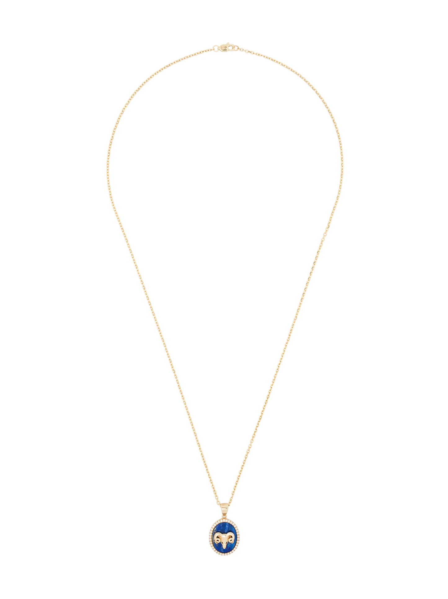 Aries 14kt yellow gold lapis lazuli diamond necklace