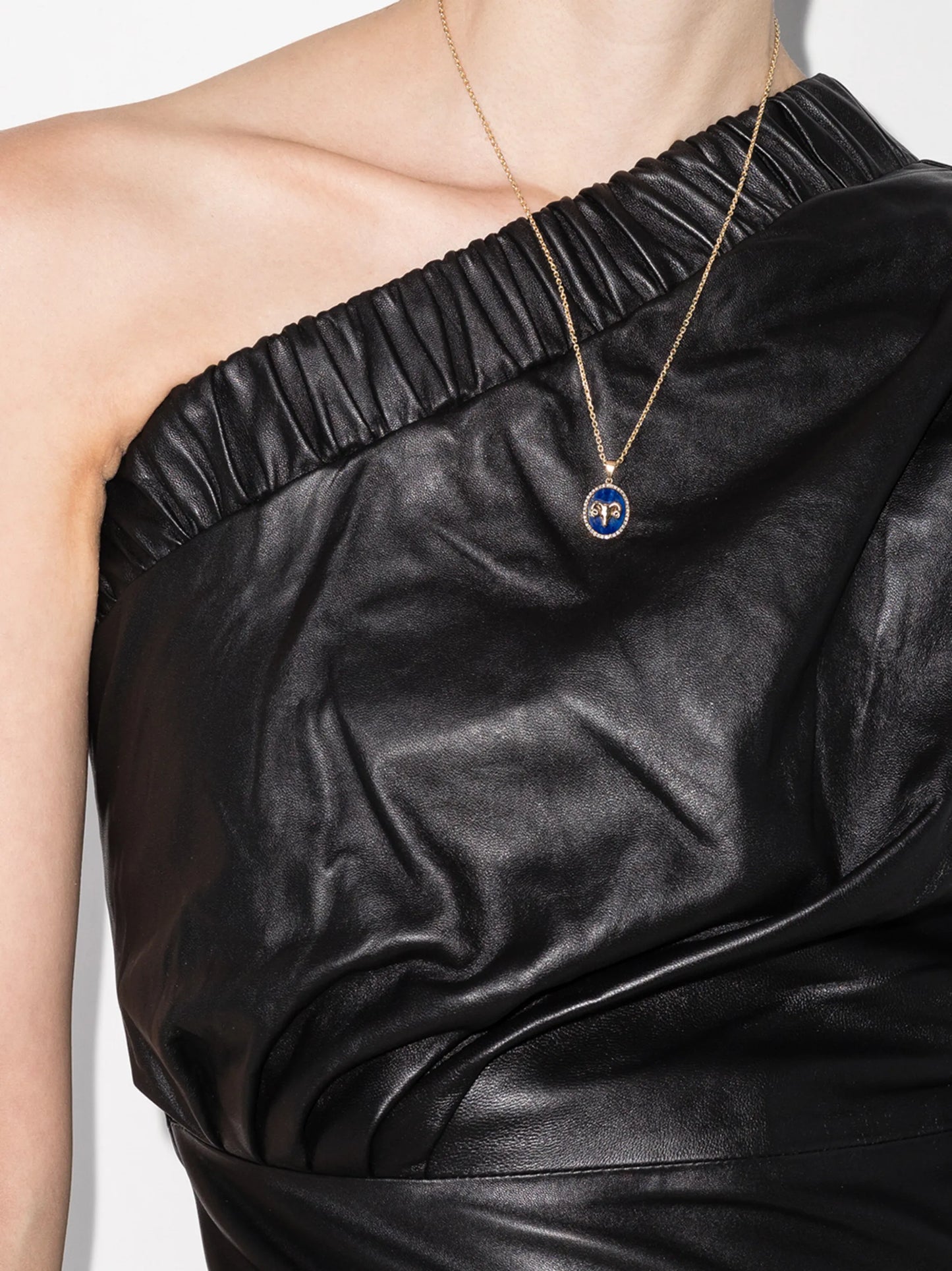 Aries 14kt yellow gold lapis lazuli diamond necklace