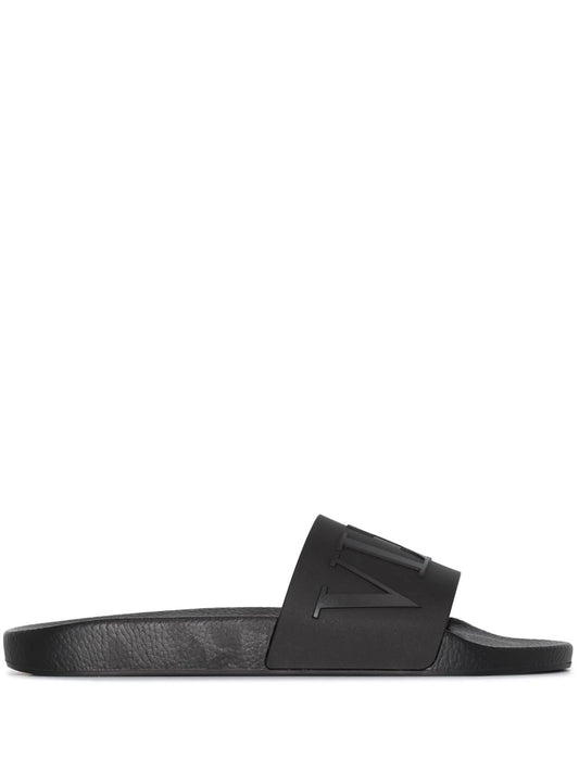 embossed-logo flip-flops