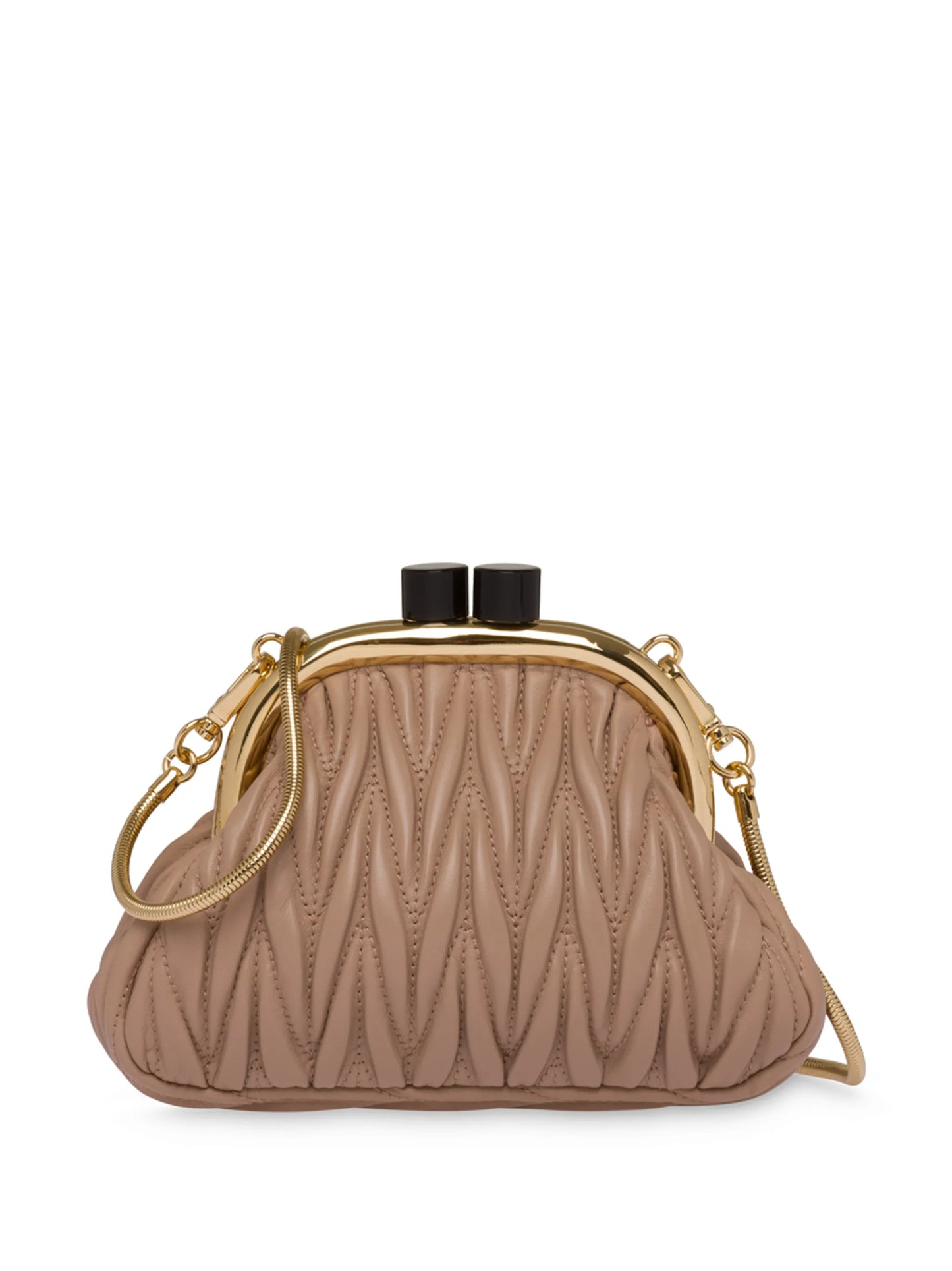matelassé-effect clasp-fastening clutch