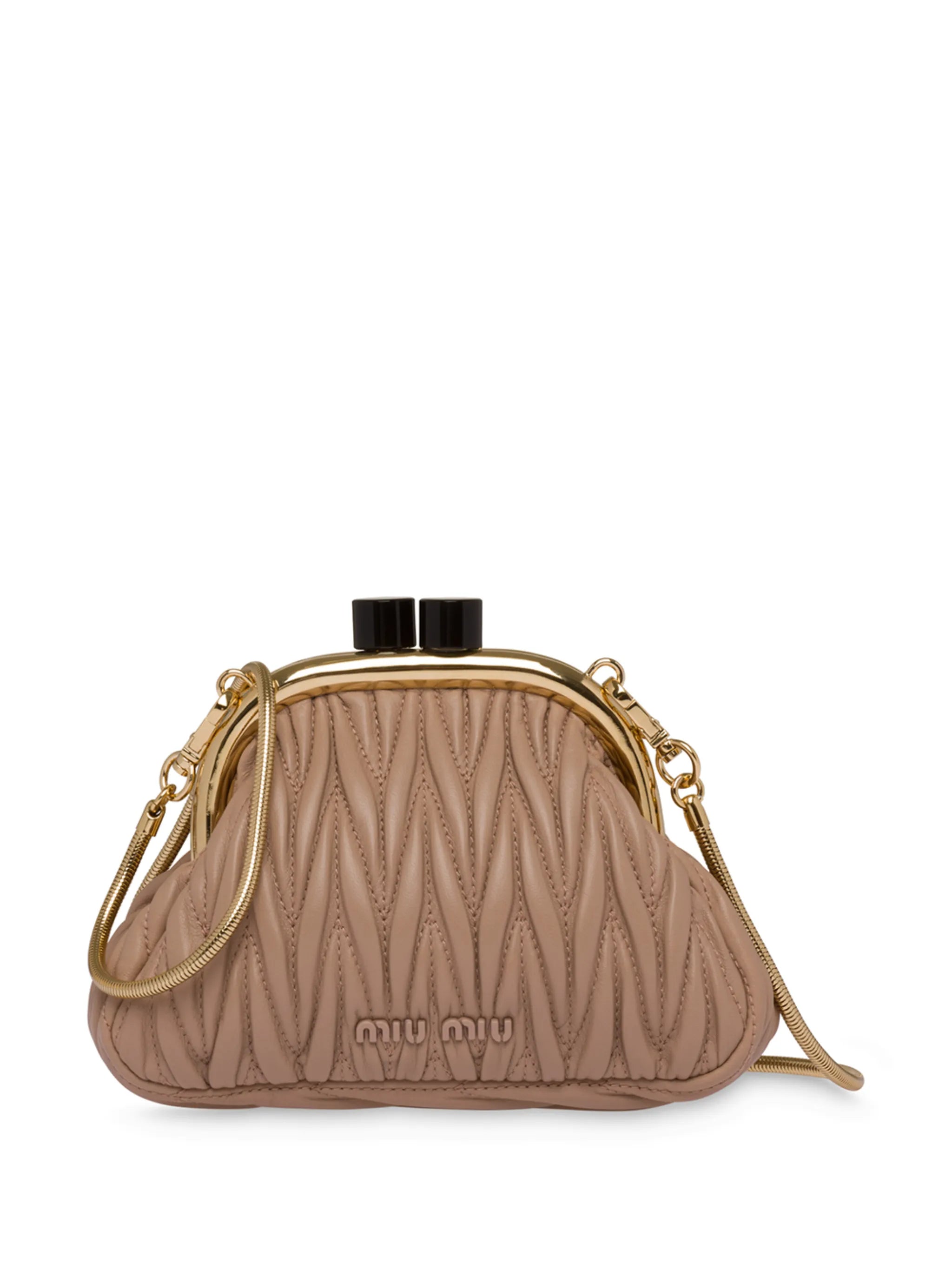 matelassé-effect clasp-fastening clutch