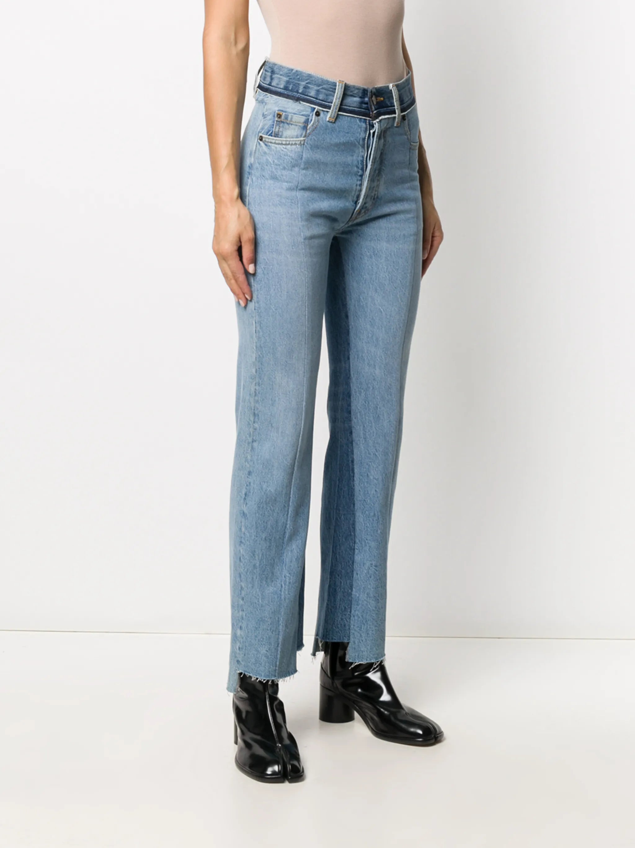 contrast panel jeans