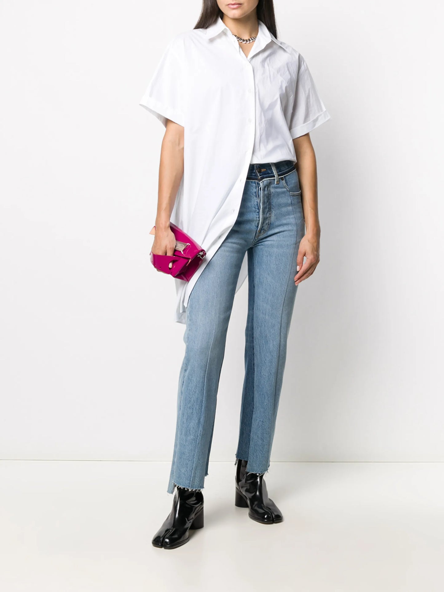 contrast panel jeans